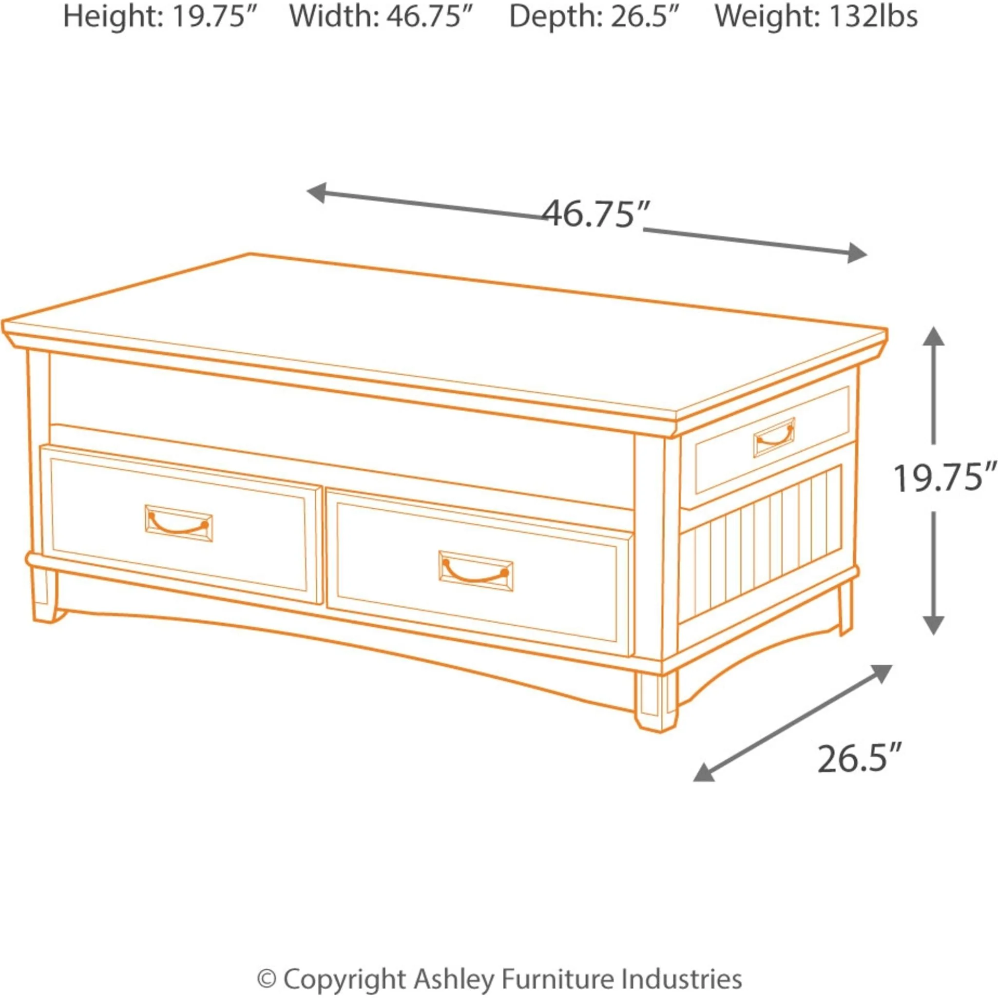 Cross Island Cocktail Table with Storage - Image 12