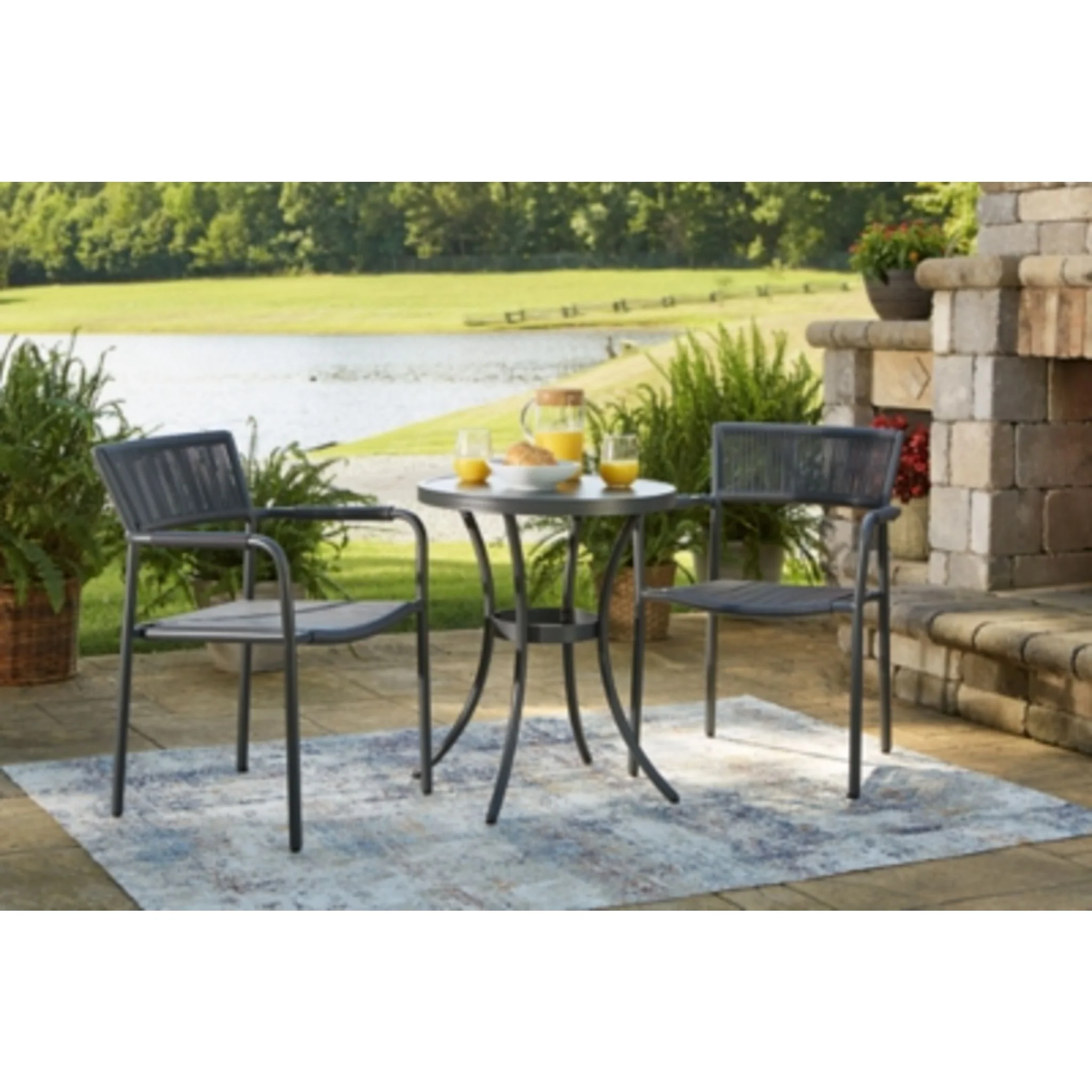 Outdoor Crystal Breeze Chairs w/Table Set (3/CN) - Image 4