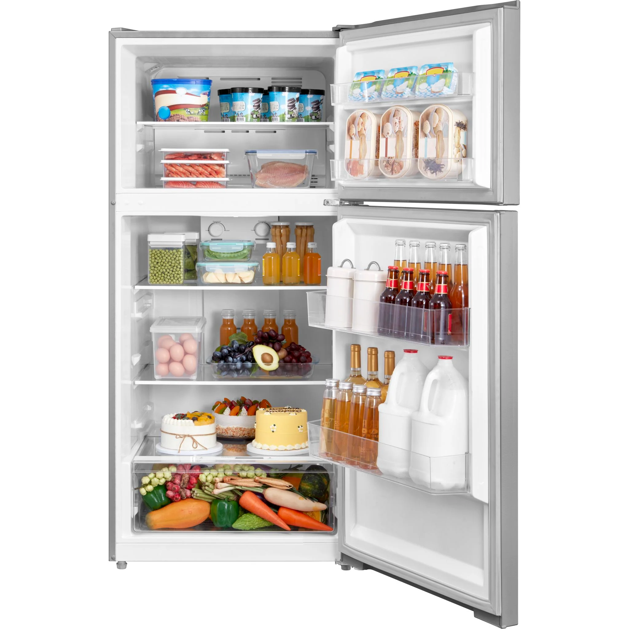 Danby 14.2 cu. ft. Apartment Size Fridge Top Mount  -Stainless Steel (DFF142E1SSDB) - Image 4