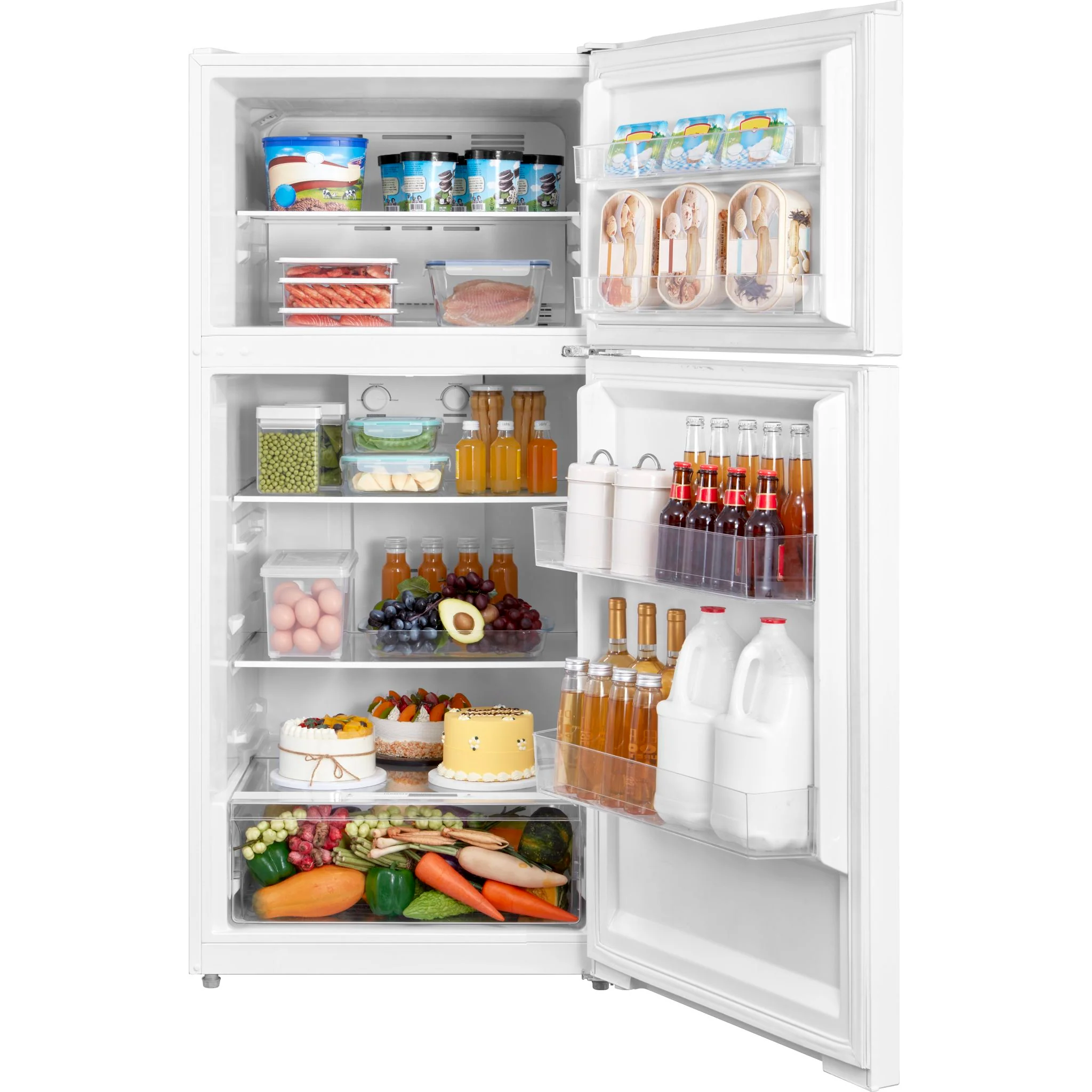 Danby 14.2 cu. ft. Apartment Size Fridge Top Mount  -White (DFF142E1WDB) - Image 3
