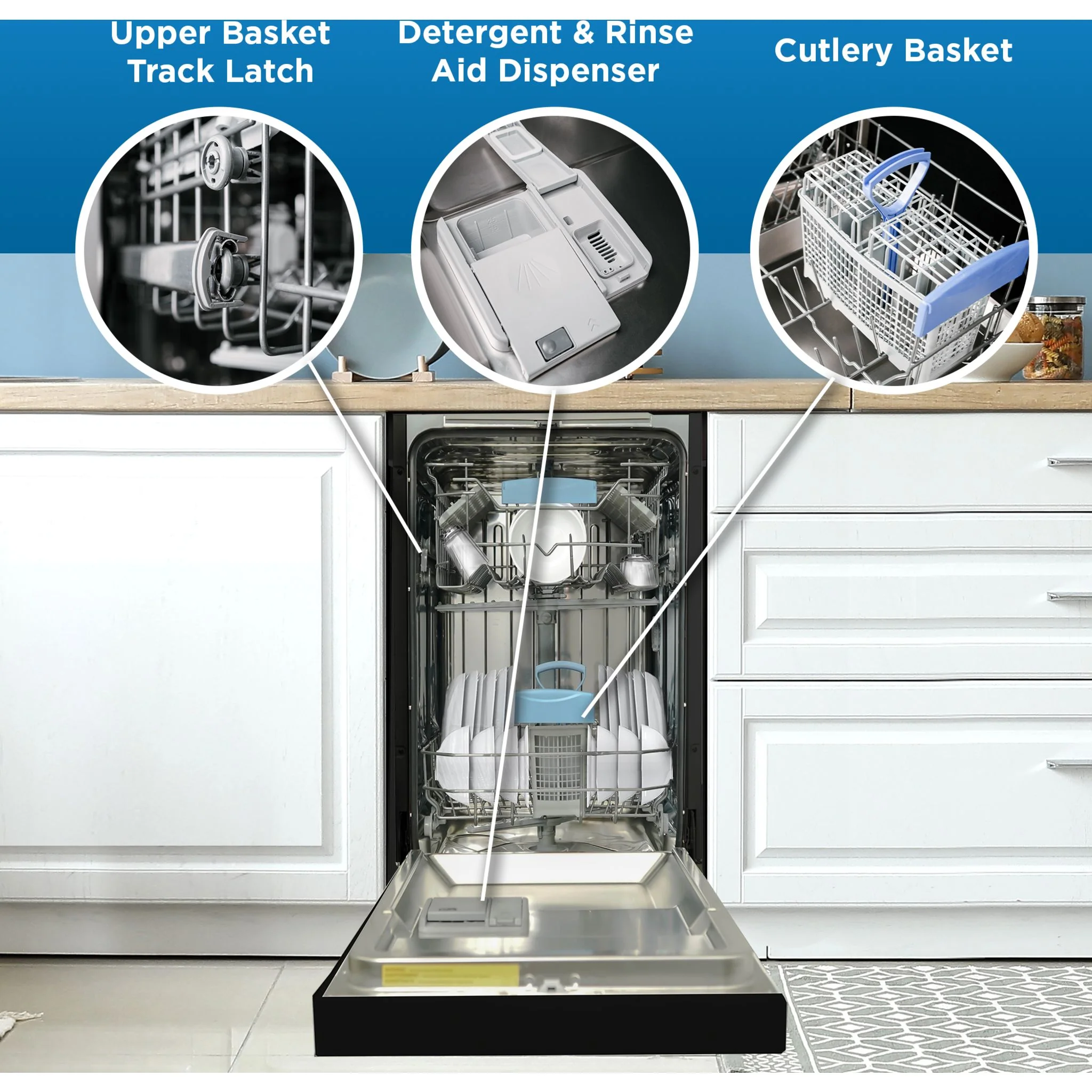 Danby 18? Wide Built-in Dishwasher  -Black (DDW18D1EB) - Image 4