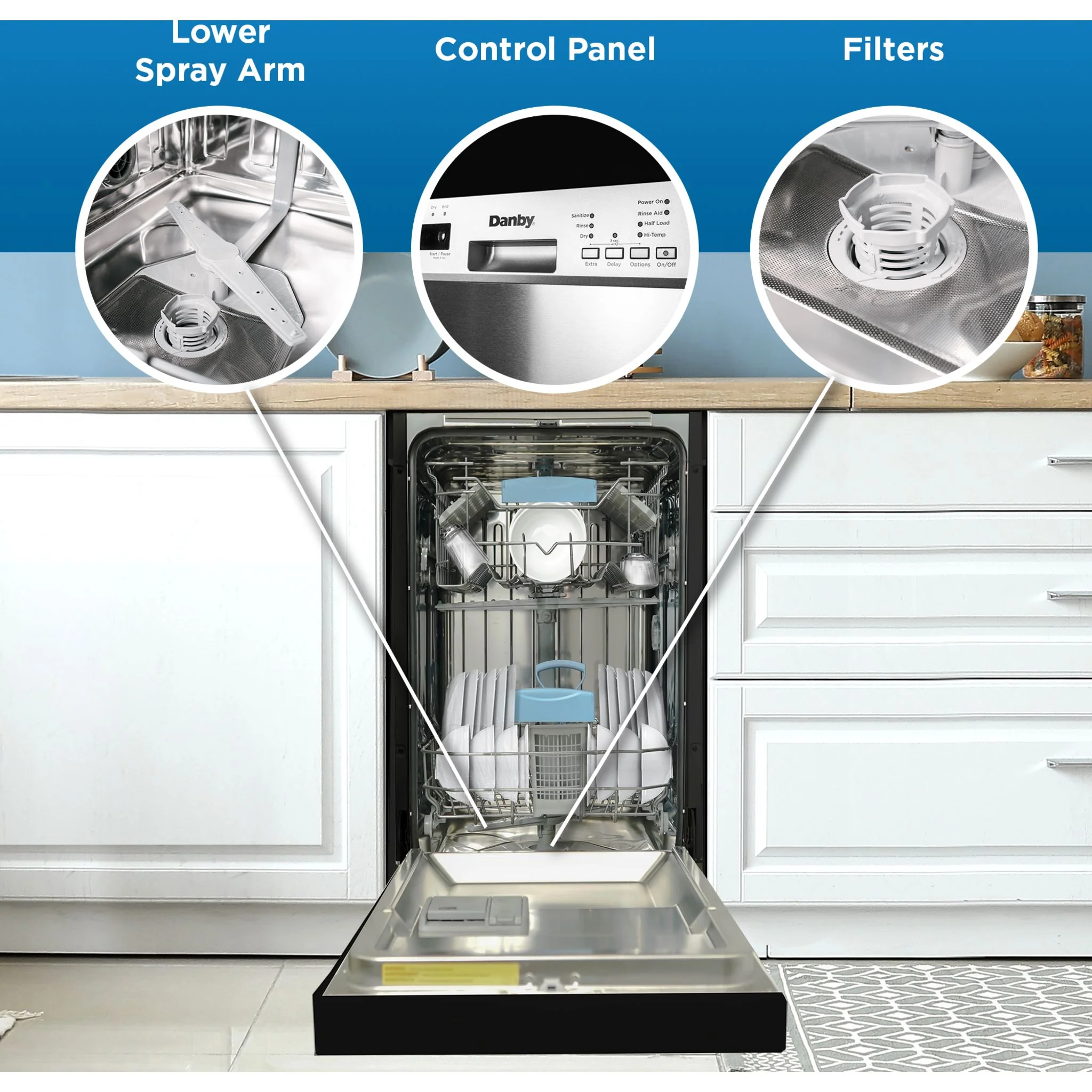 Danby 18? Wide Built-in Dishwasher  -Black (DDW18D1EB) - Image 5
