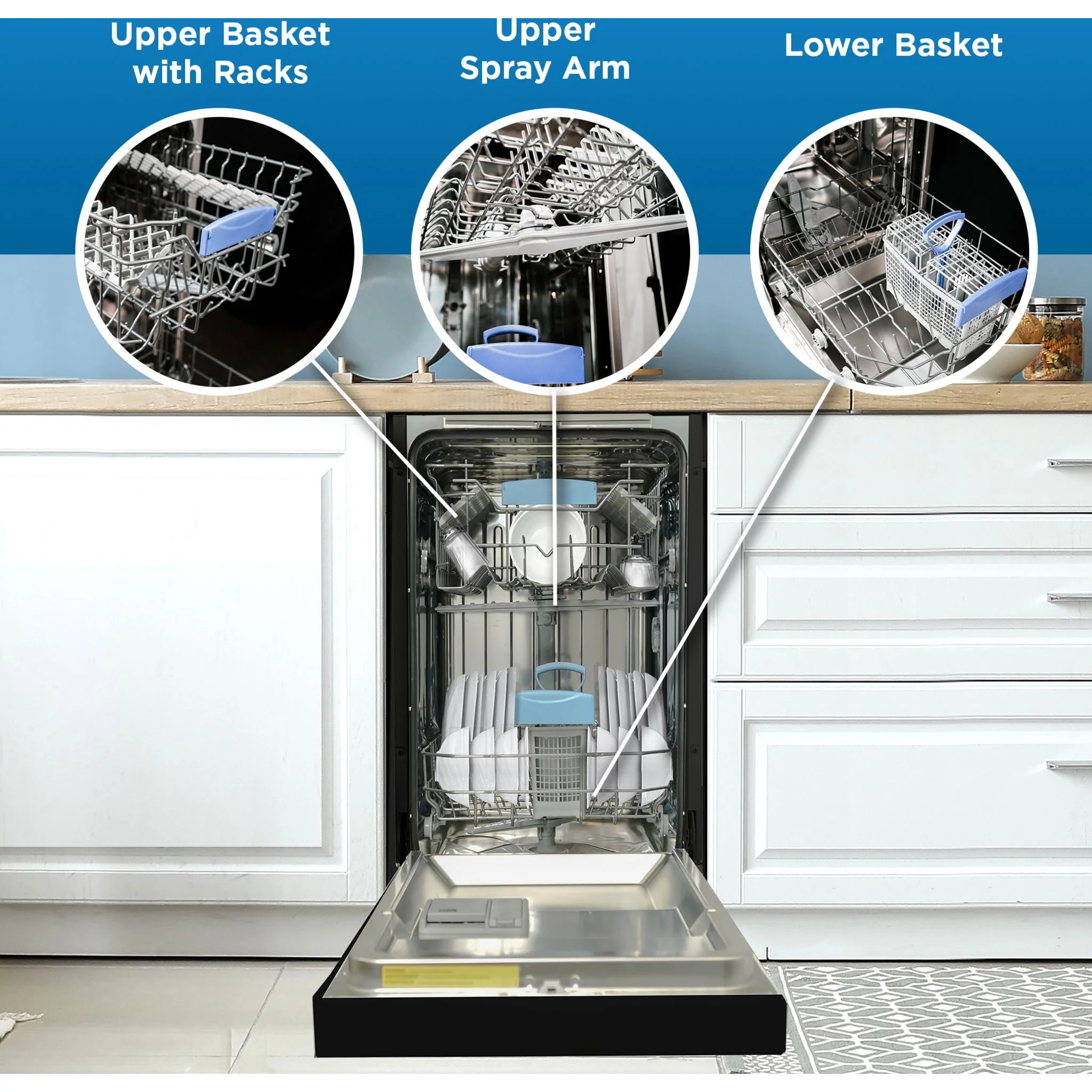 Danby 18? Wide Built-in Dishwasher  -Black (DDW18D1EB) - Image 6