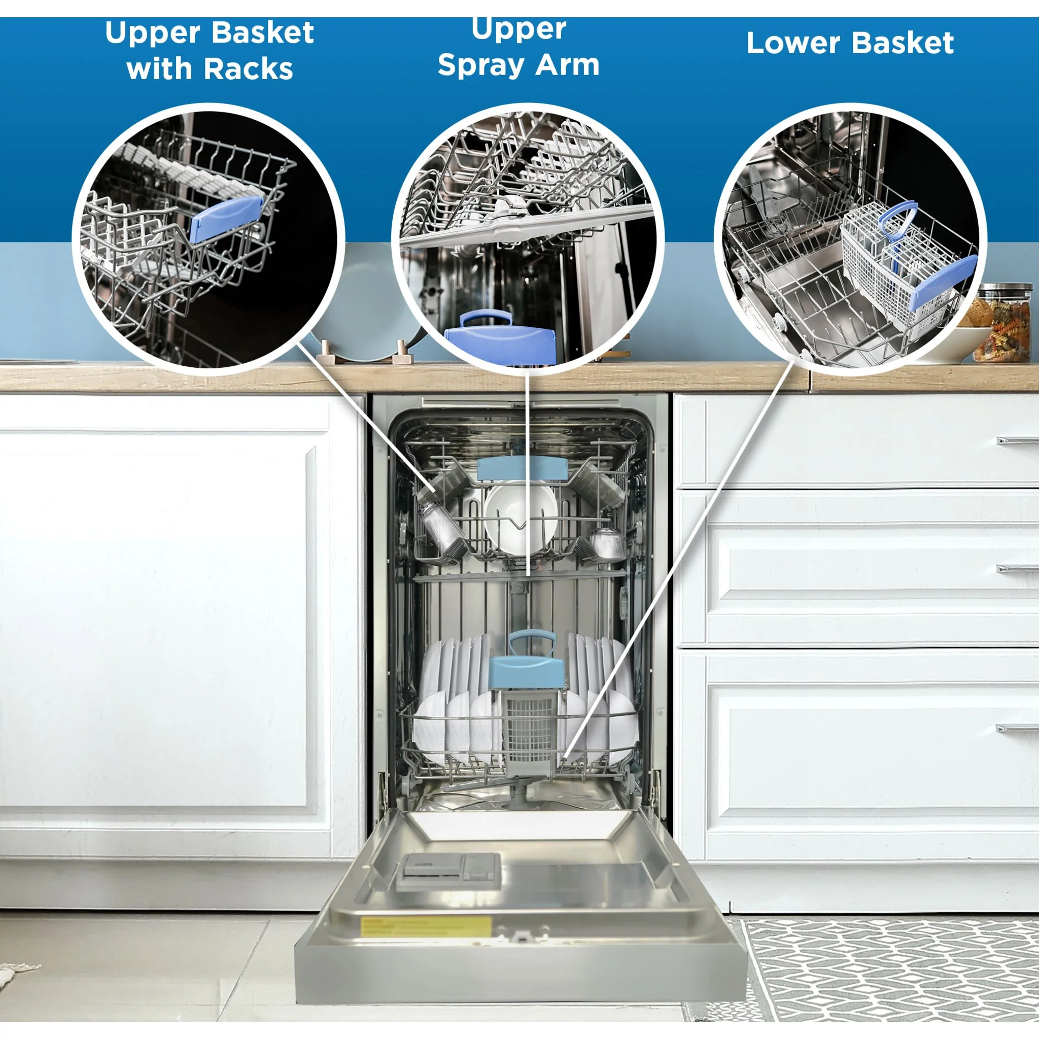 Danby 18? Wide Built-in Dishwasher  -Stainless Steel (DDW18D1ESS) - Image 14