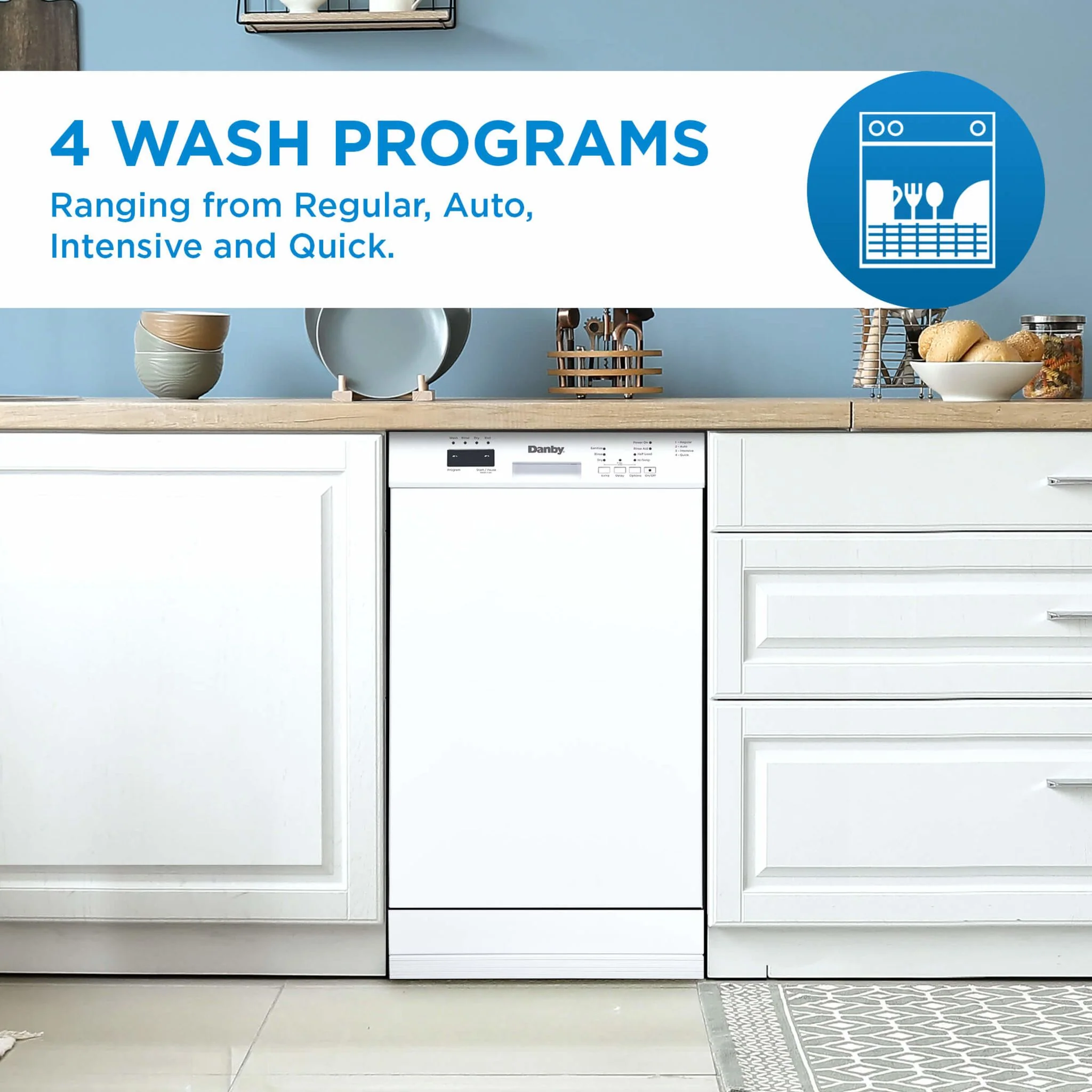Danby 18? Wide Built-in Dishwasher  -White (DDW18D1EW) - Image 16