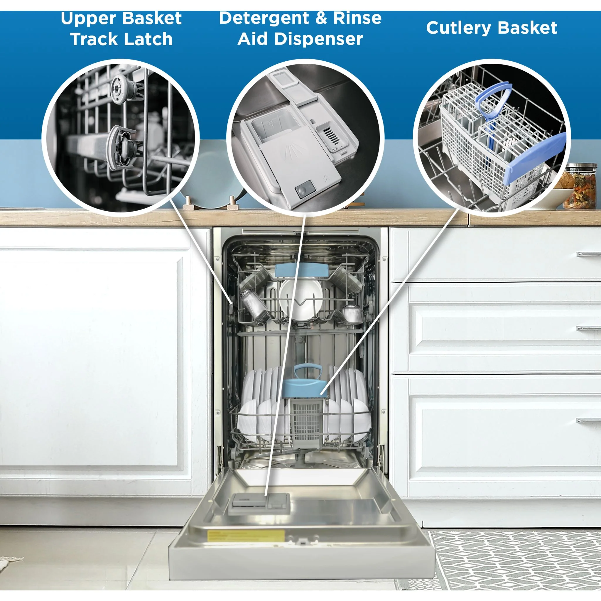 Danby 18? Wide Built-in Dishwasher  -White (DDW18D1EW) - Image 8
