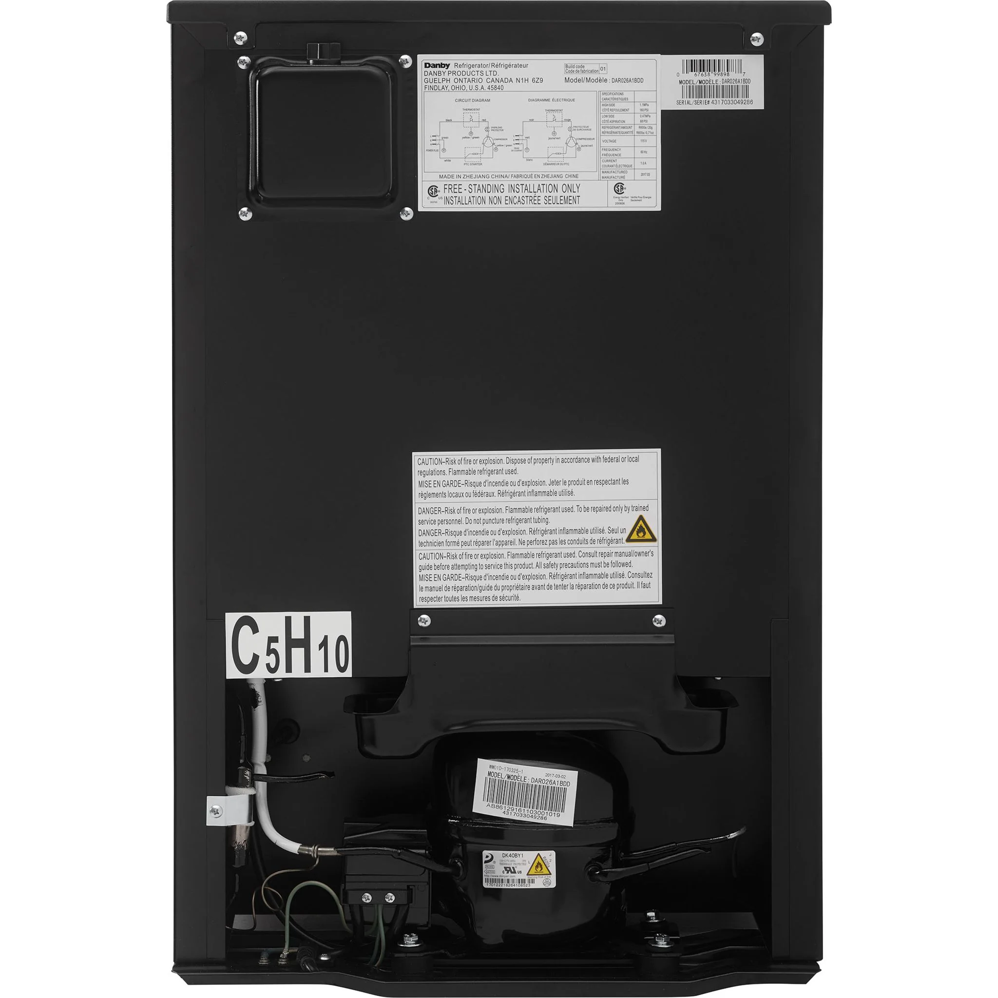 Danby 2.6 cu. ft. Compact Fridge -Black (DAR026A1BDD) - Image 4