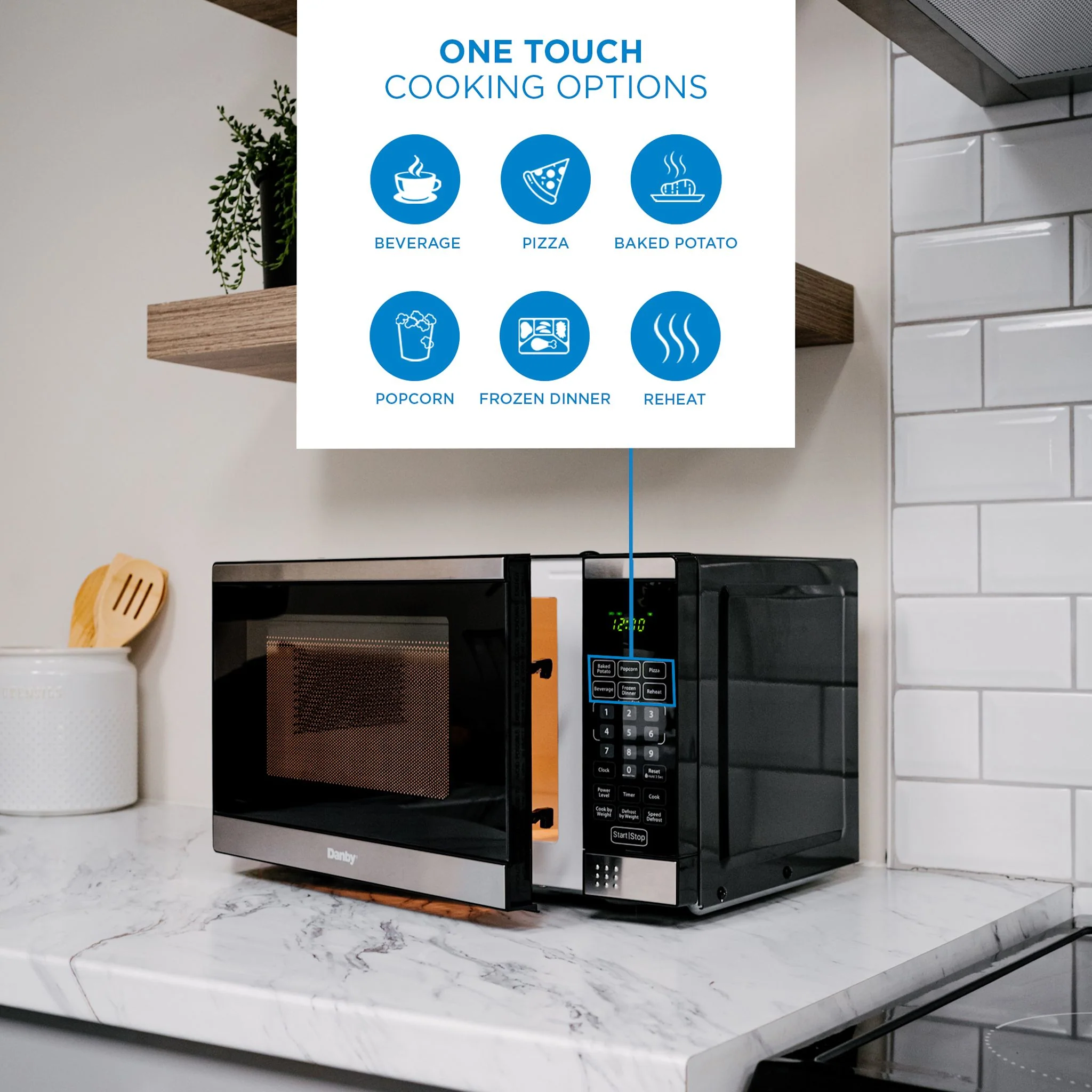 Danby Designer 0.7 cu. ft. Space Saving Under the Cupboard Microwave  -Stainless Steel (DDMW007501G1) - Image 12