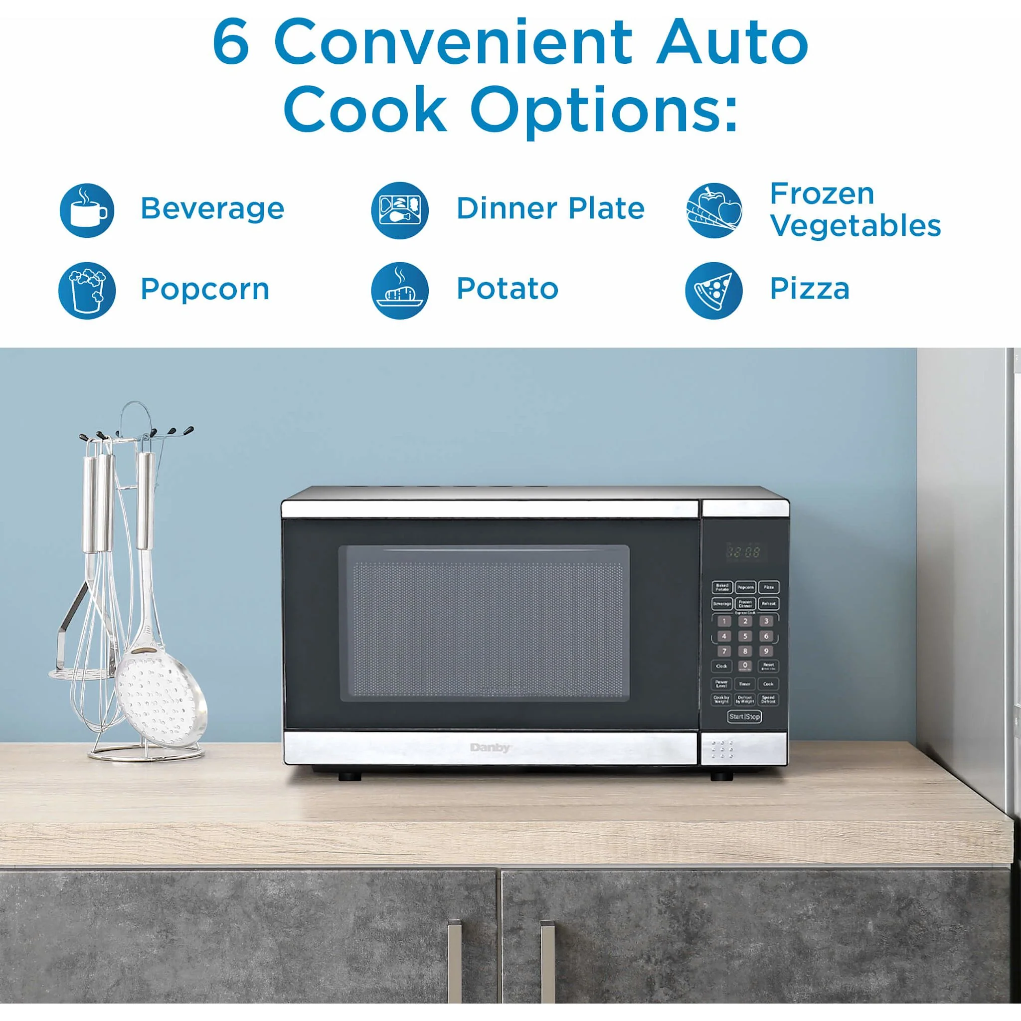 Danby Designer 0.7 cu. ft. Space Saving Under the Cupboard Microwave  -Stainless Steel (DDMW007501G1) - Image 19