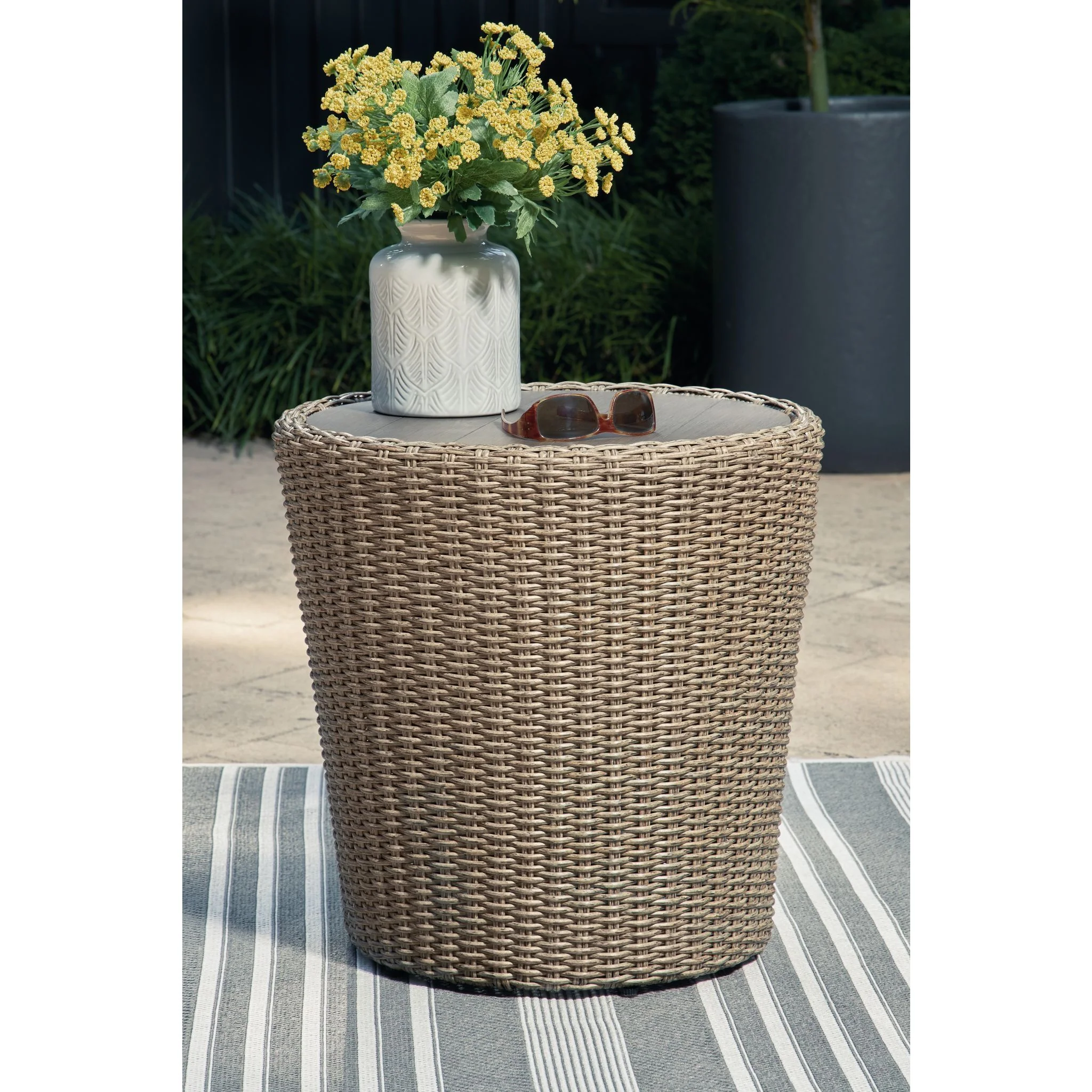 Danson Outdoor Round End Table - Image 2