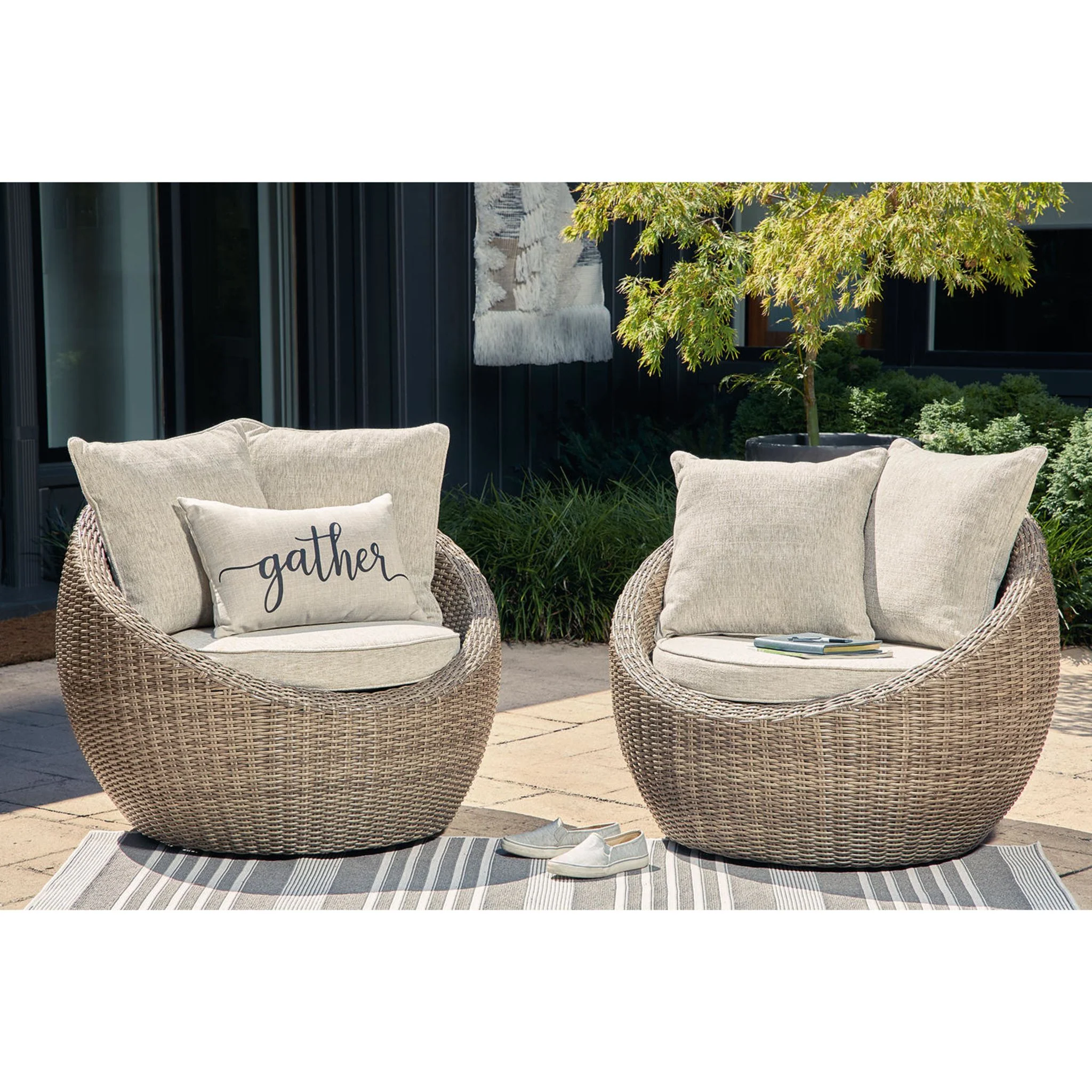 Danson Outdoor Swivel Lounge Chair w/Cushion (set of 2) - Image 10