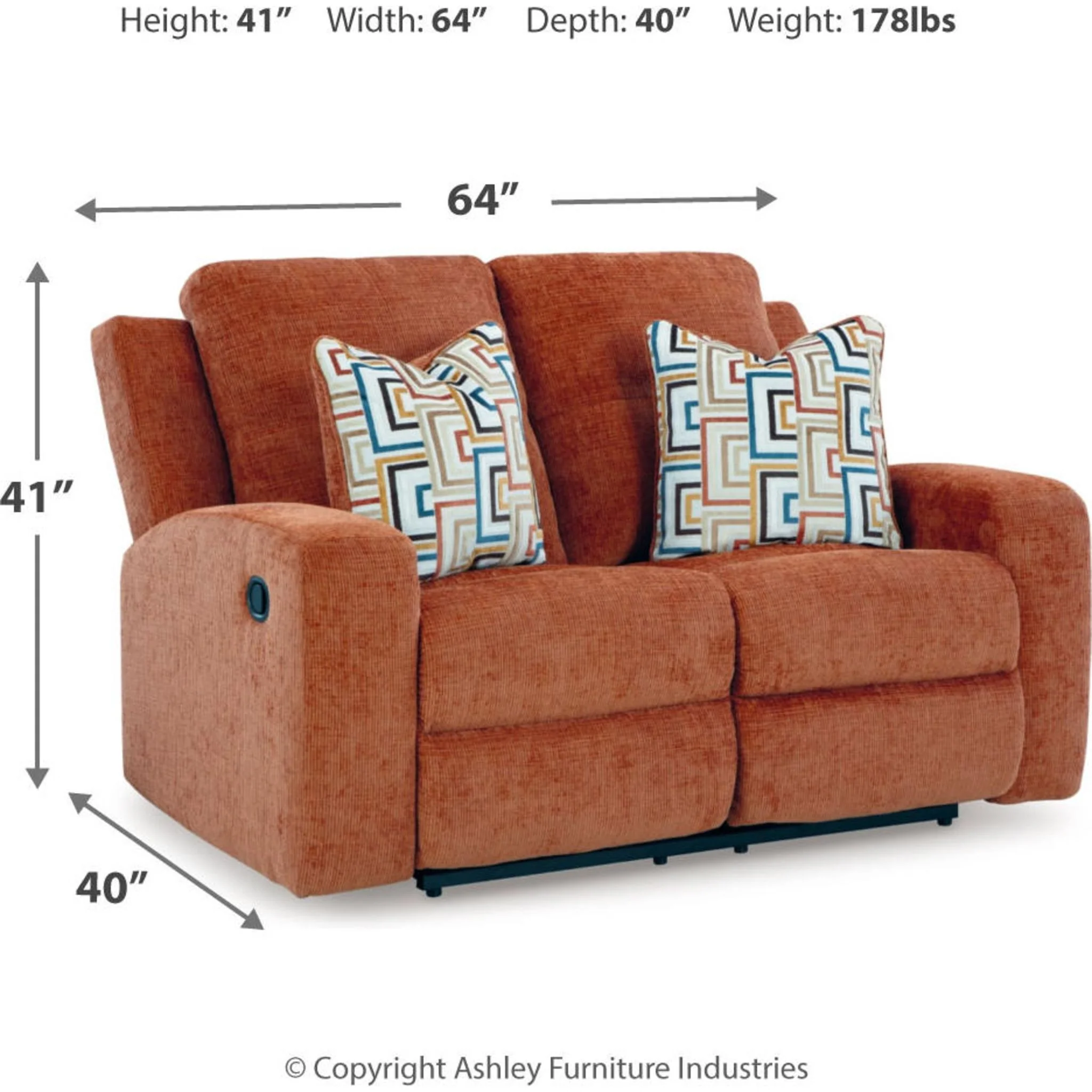 Danum Reclining Loveseat - Image 9