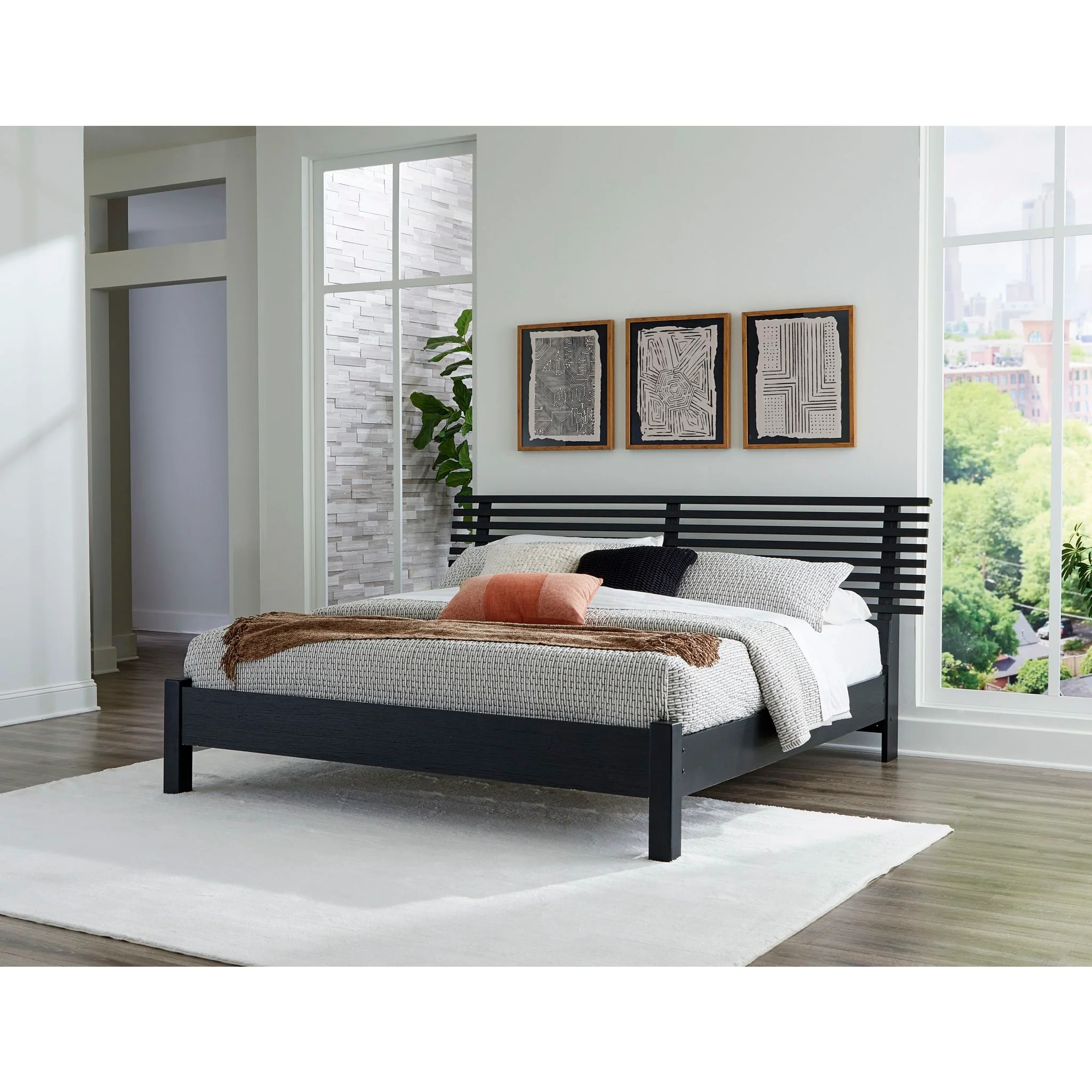 Danziar 5 Piece King Slat Platform Bedroom - Image 6