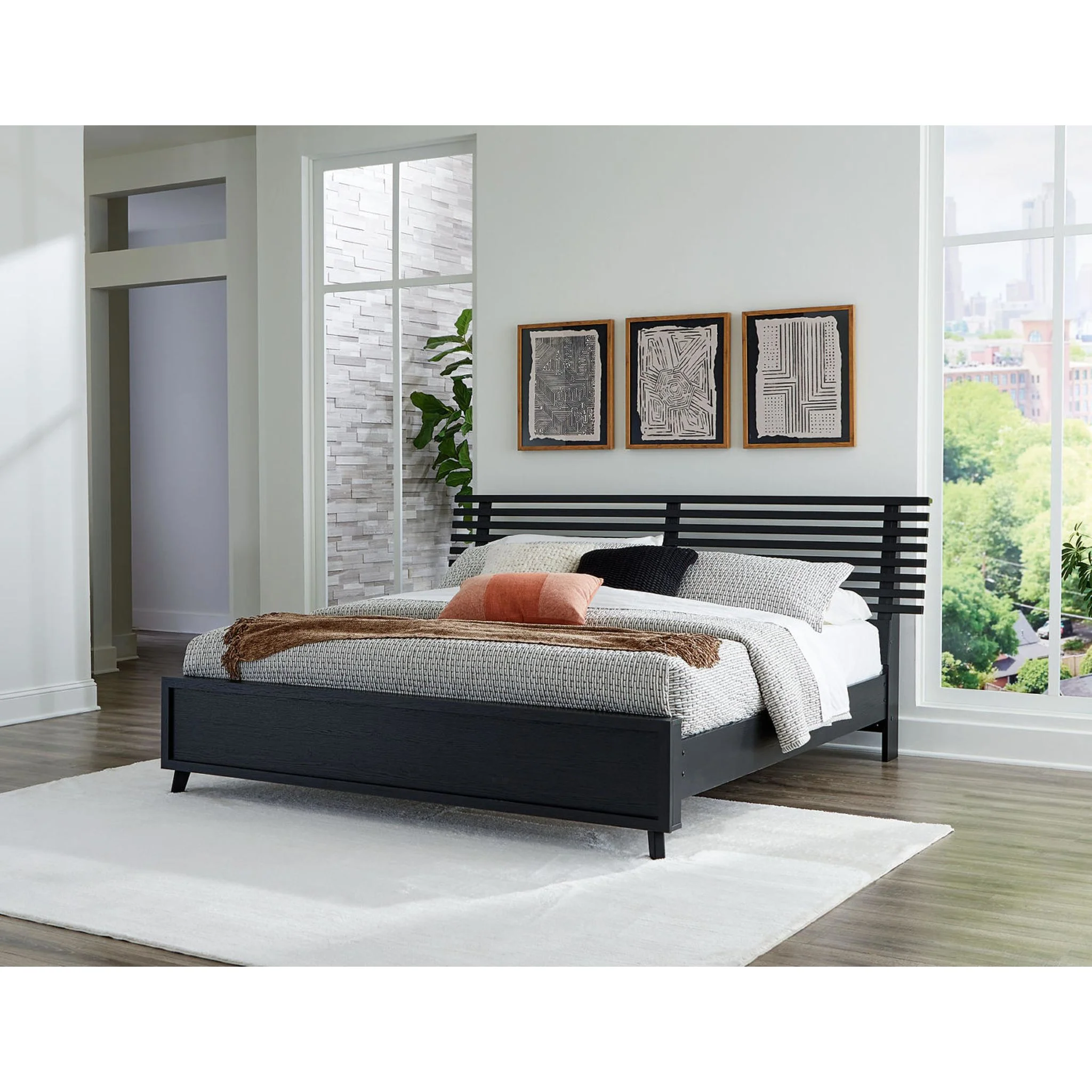 Danziar 5 Piece King Slat Platform Bedroom - Image 17