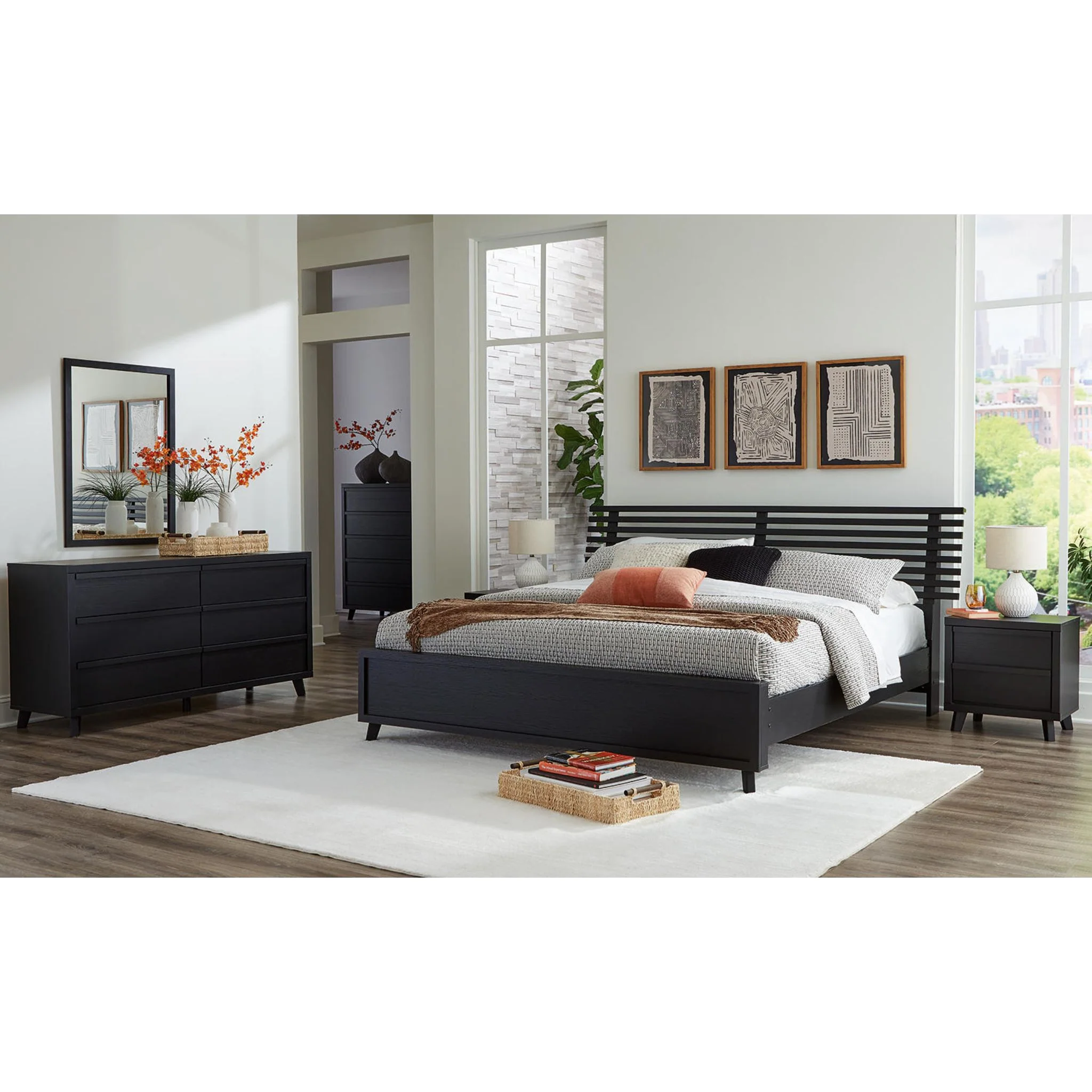 Danziar 5 Piece King Slat Platform Bedroom - Image 18