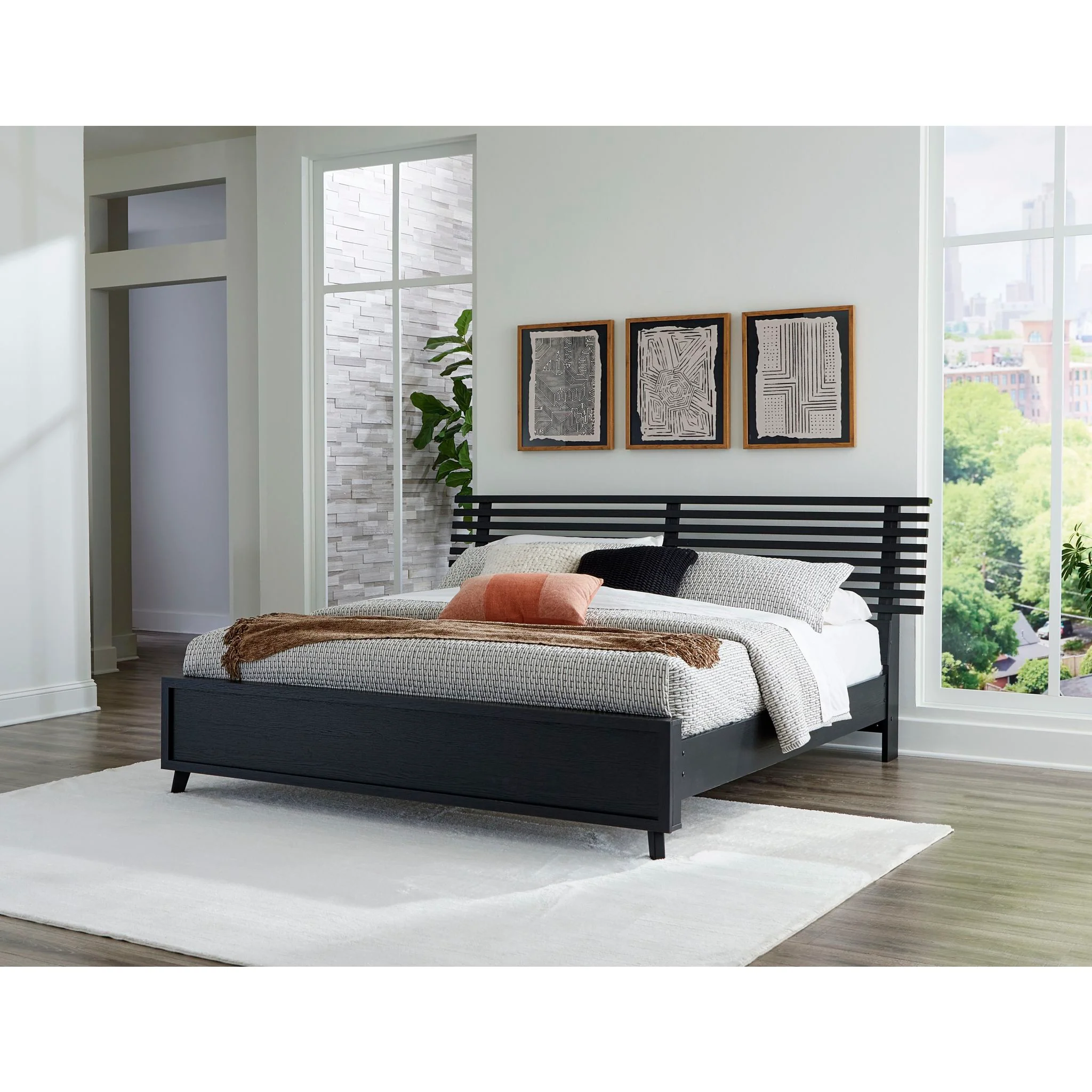 Danziar 5 Piece King Slat Platform Bedroom - Image 6