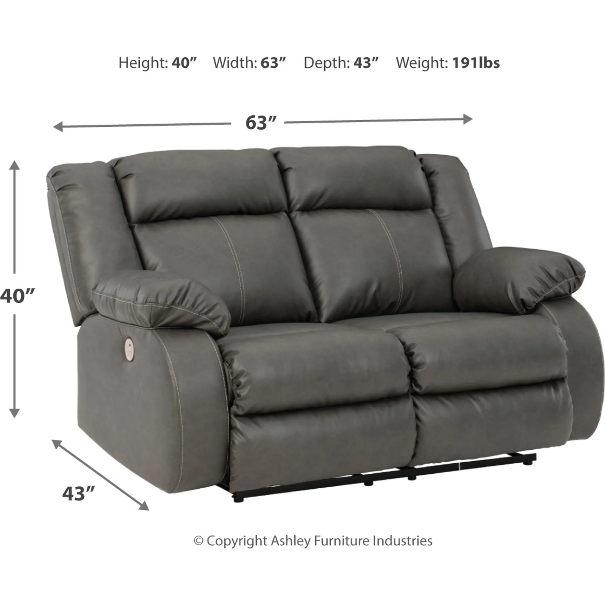 Denoron Reclining Loveseat with Power - Image 6