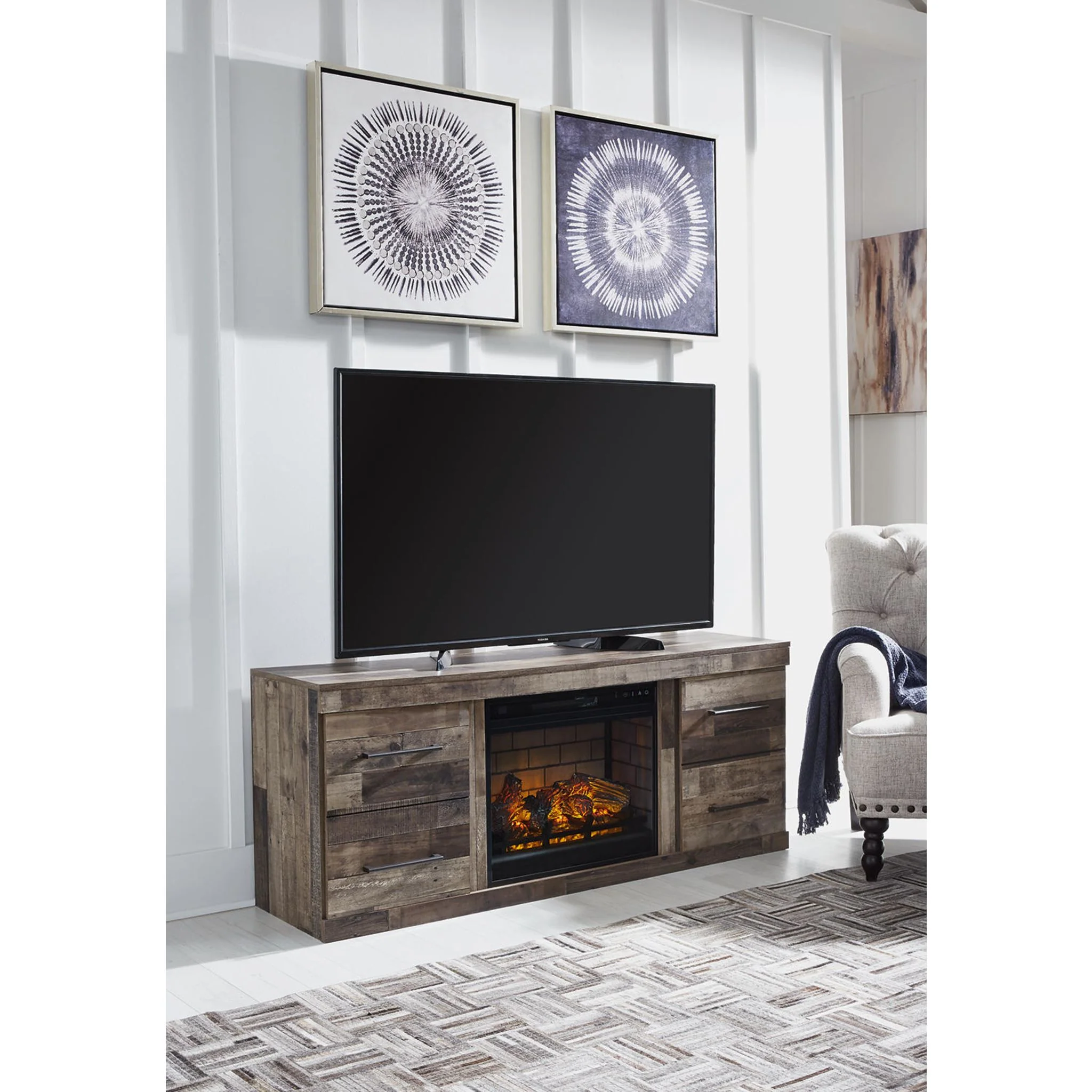 Derekson TV Stand with Fireplace - Image 5