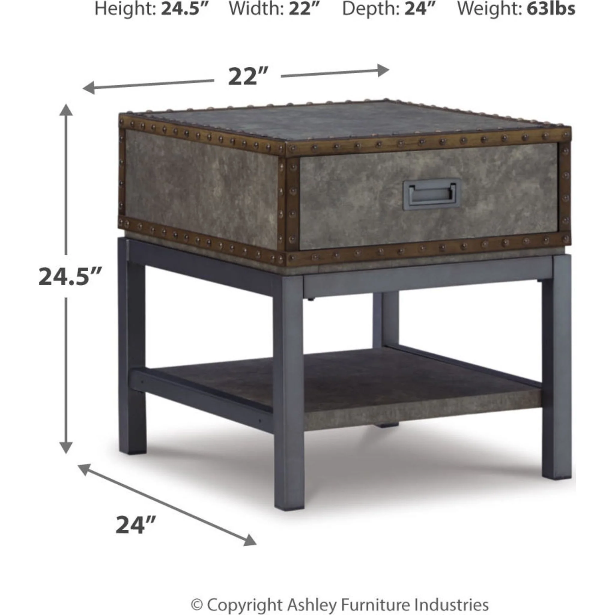 Derrylin Rectangle End Table - Image 13