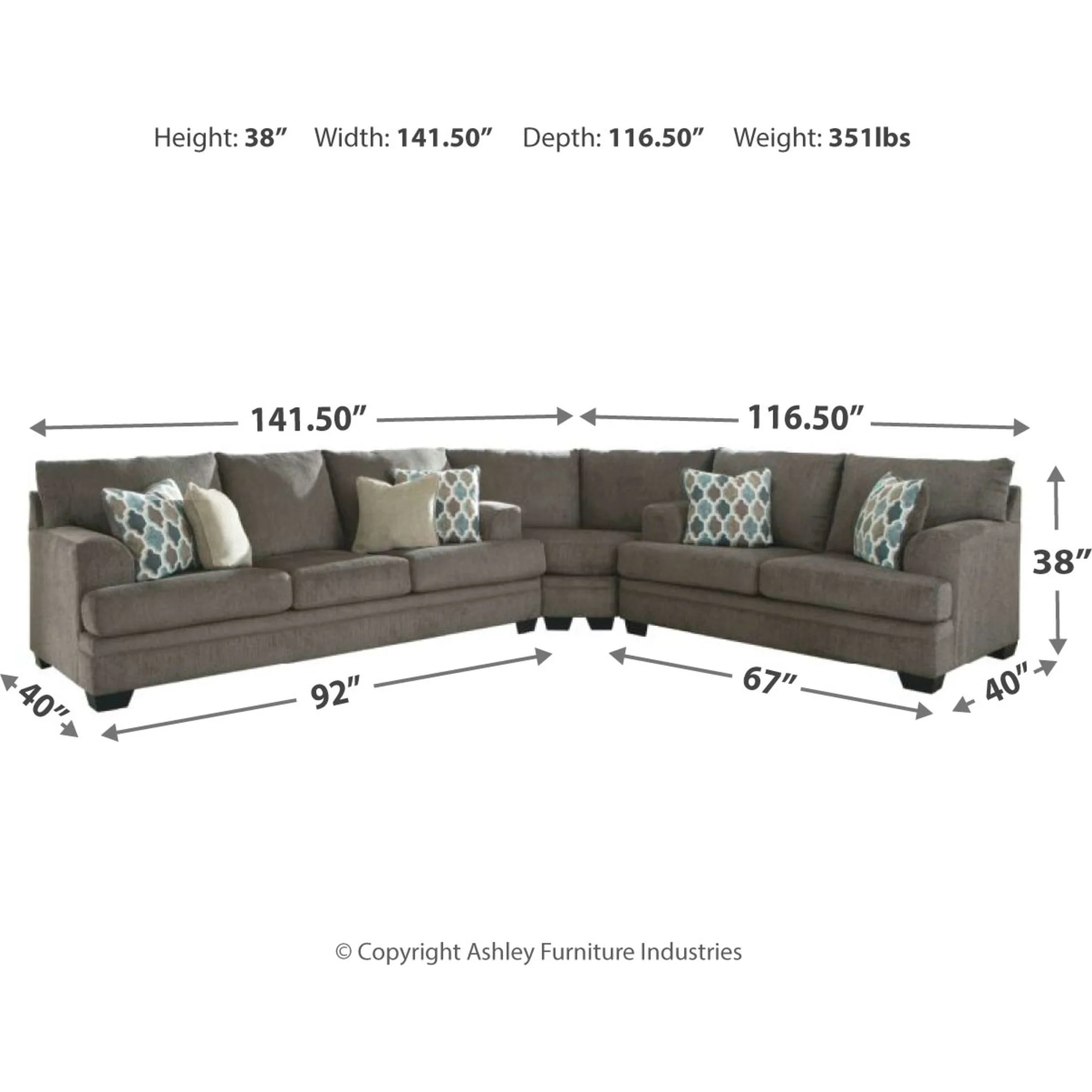 Dorsten 3 Piece Sectional - Image 9