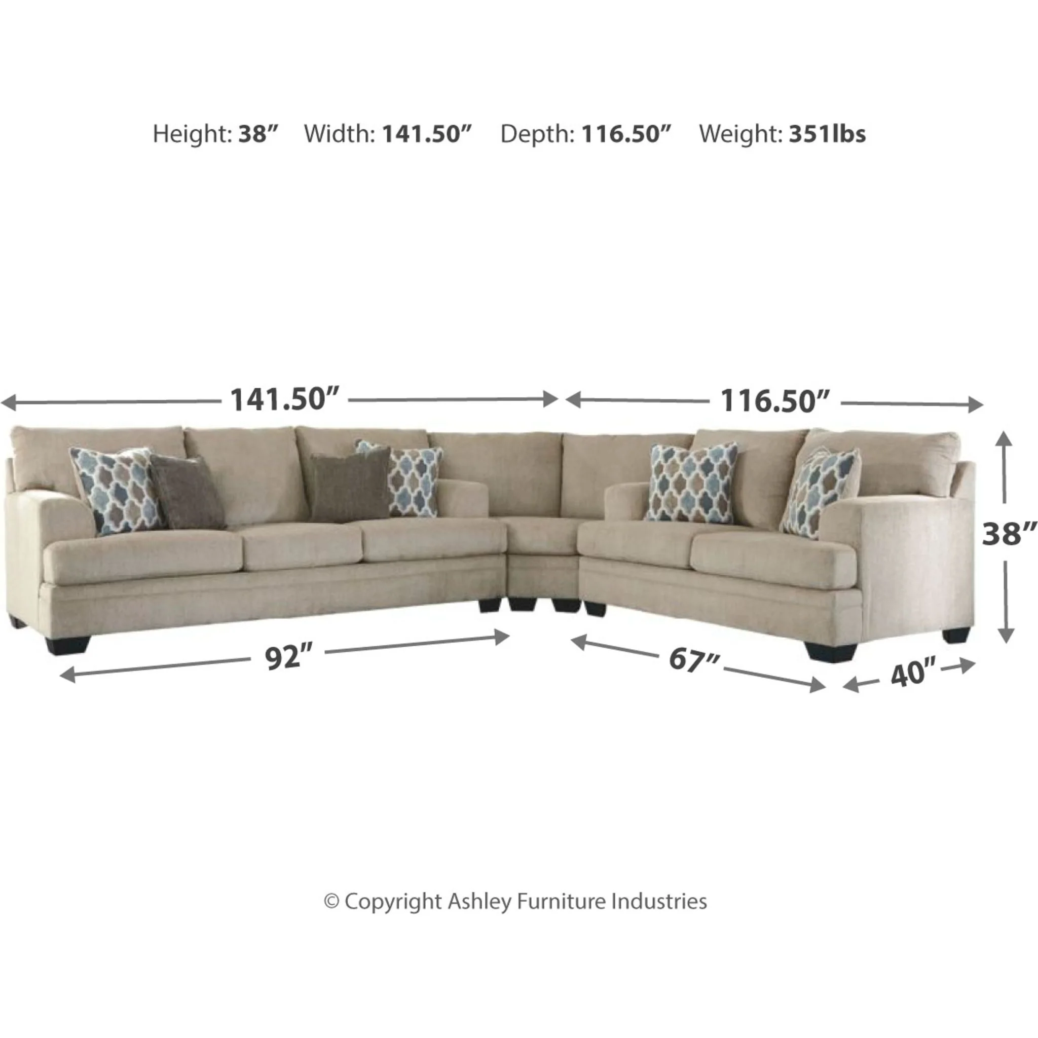 Dorsten 3 Piece Sectional - Image 6