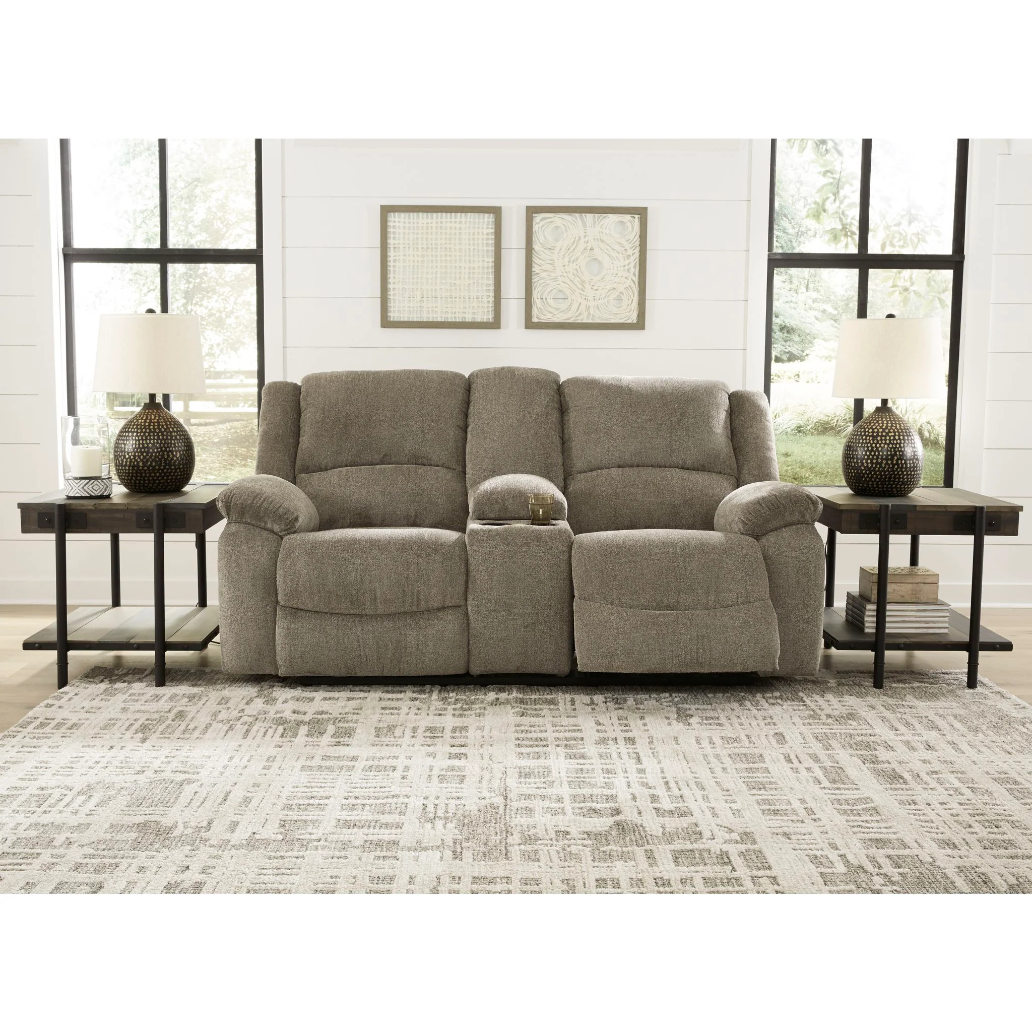 Draycoll Reclining Power Loveseat with Console - Image 2