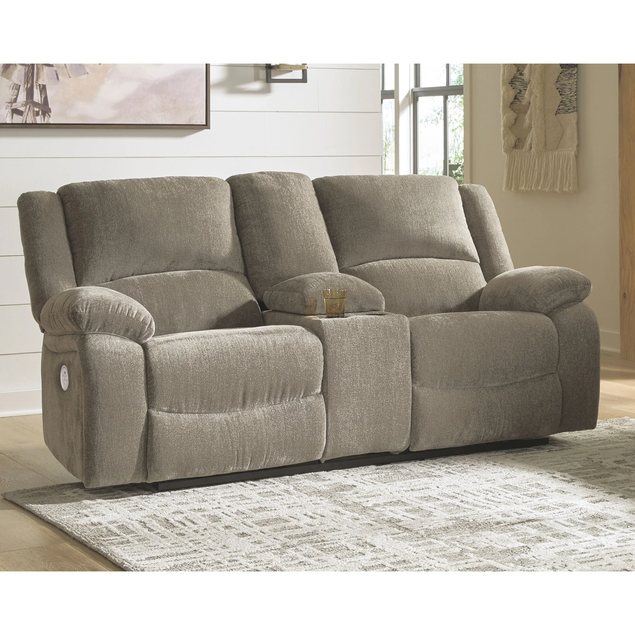 Draycoll Reclining Power Loveseat with Console - Image 6