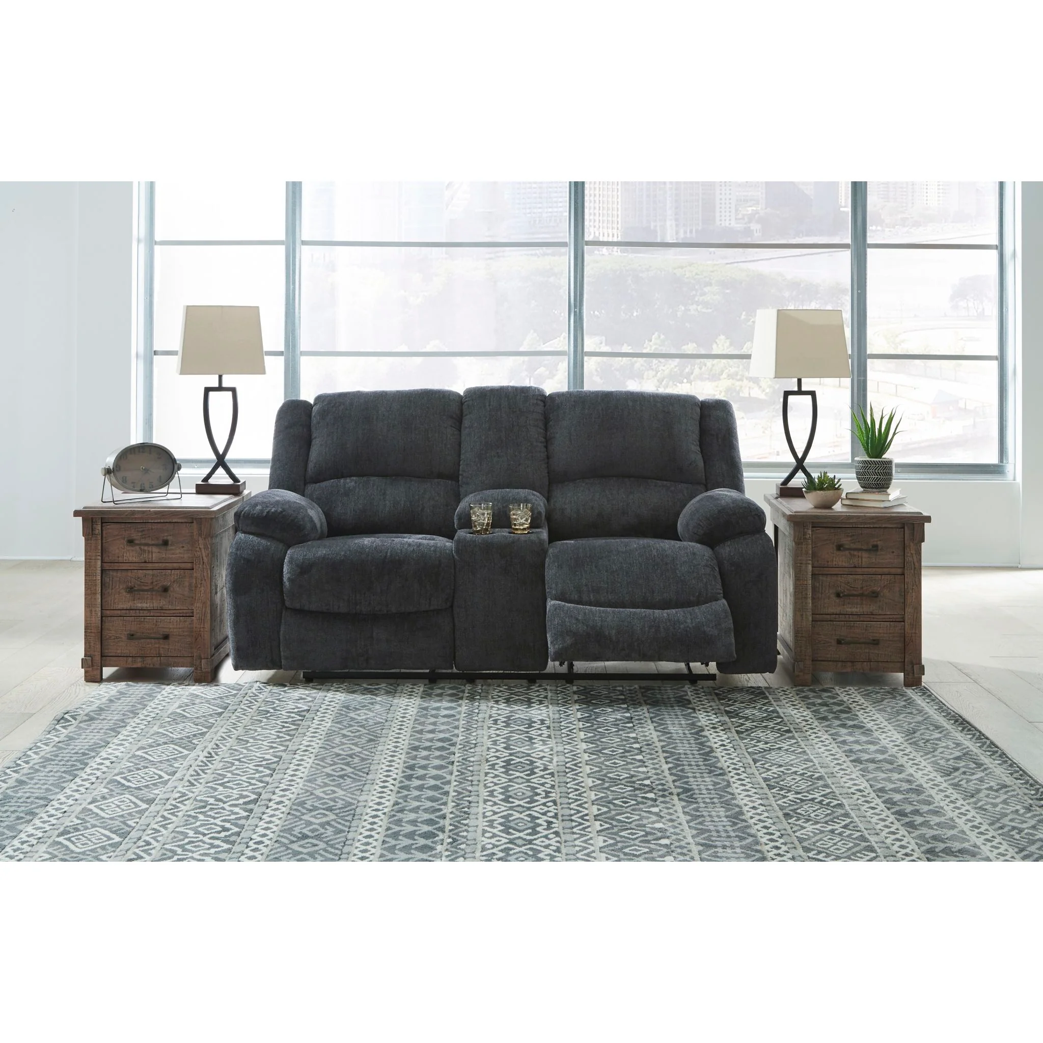 Draycoll Reclining Power Loveseat with Console - Image 2