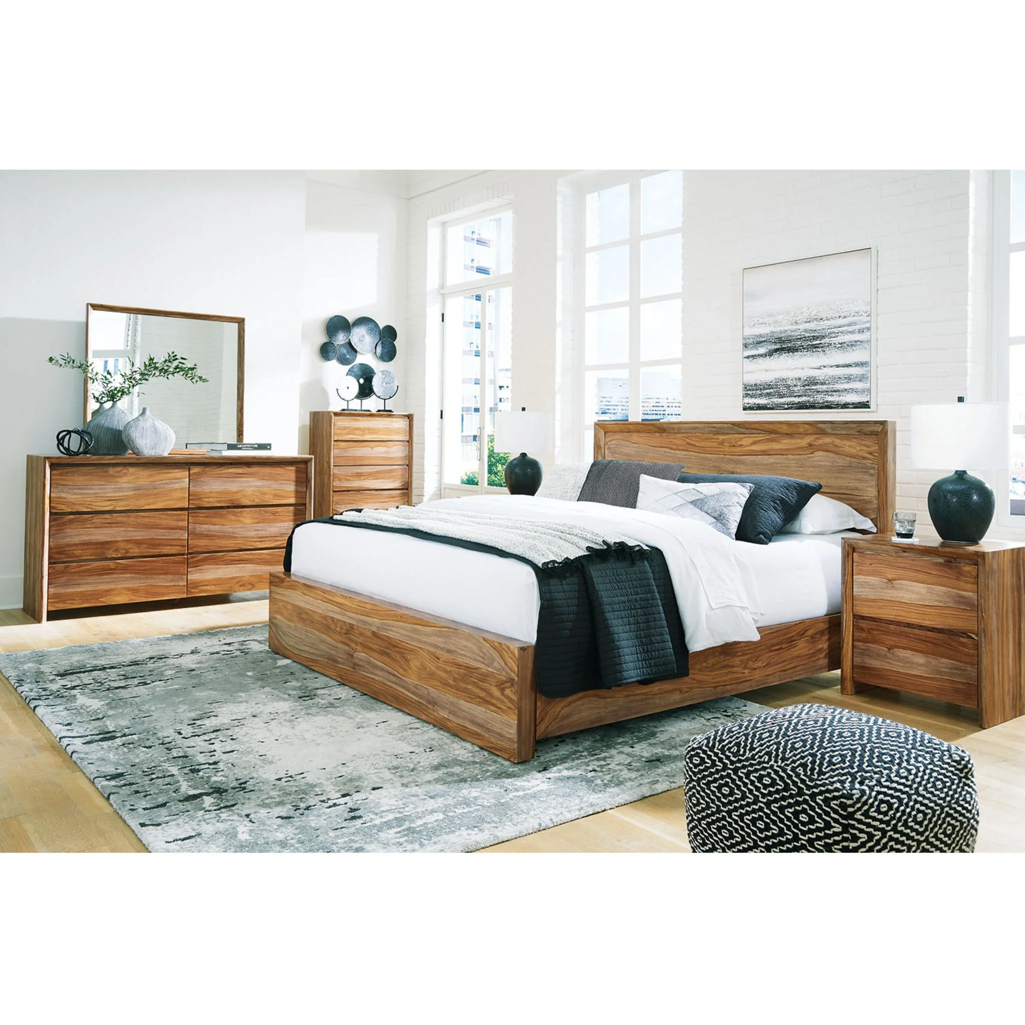 Dressonni 5 Piece King Panel Bedroom - Image 3