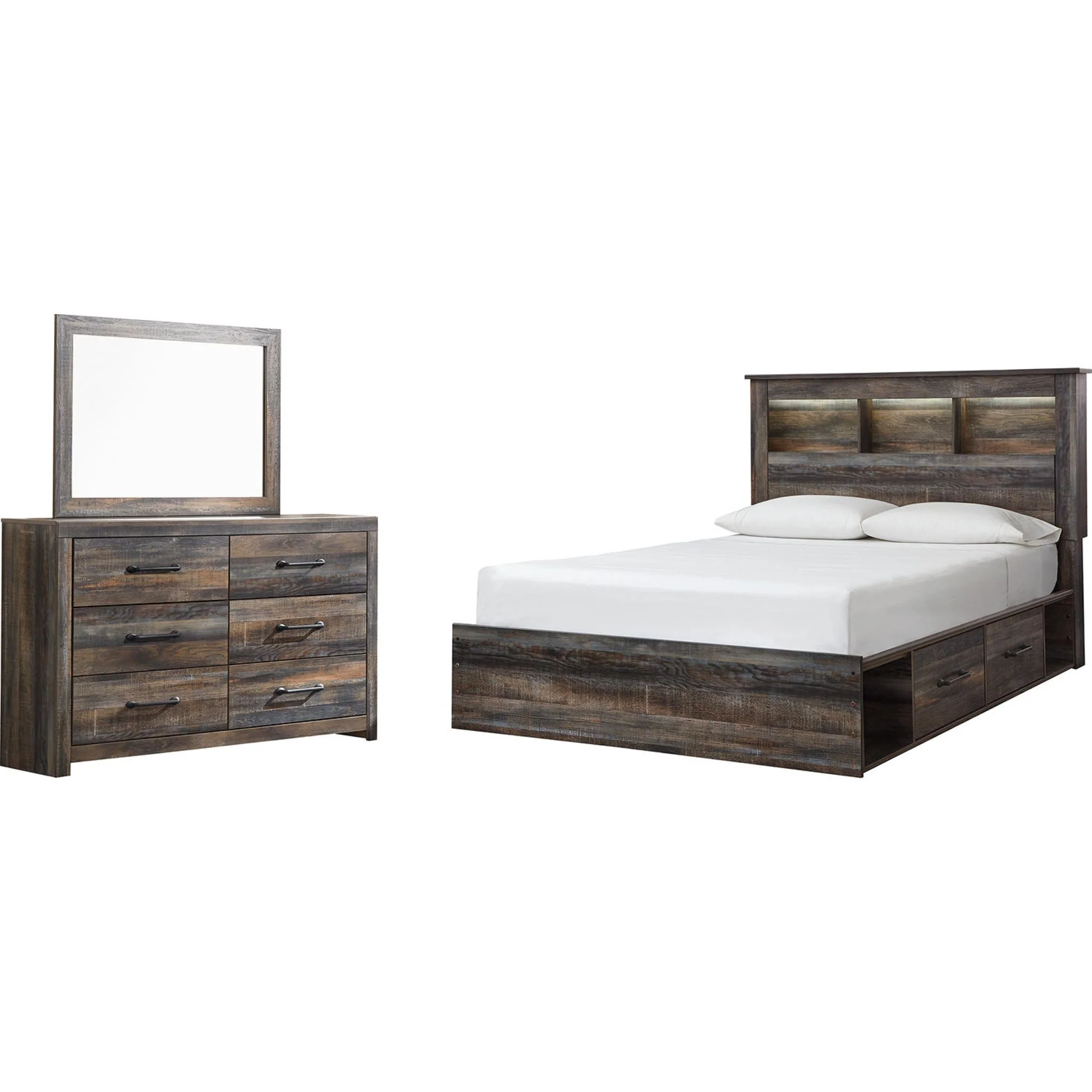 Drystan 5 Piece Bookcase Bed with 2 Drawer Storage Bedroom - Image 16