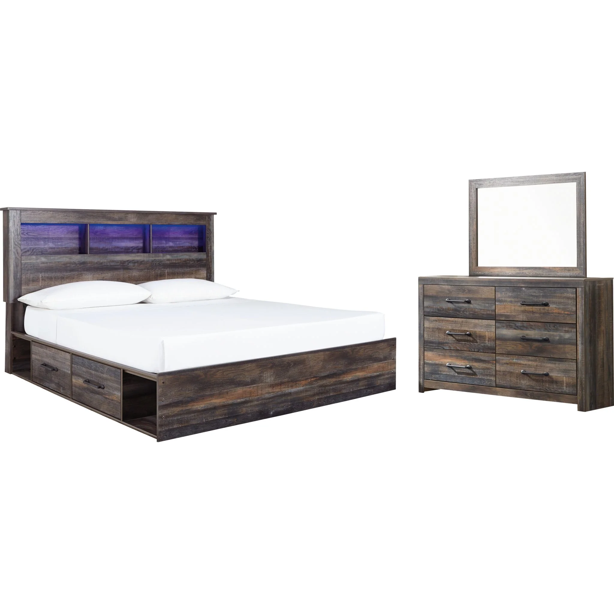 Drystan 5 Piece Bookcase Bed with 2 Drawer Storage Bedroom - Image 18