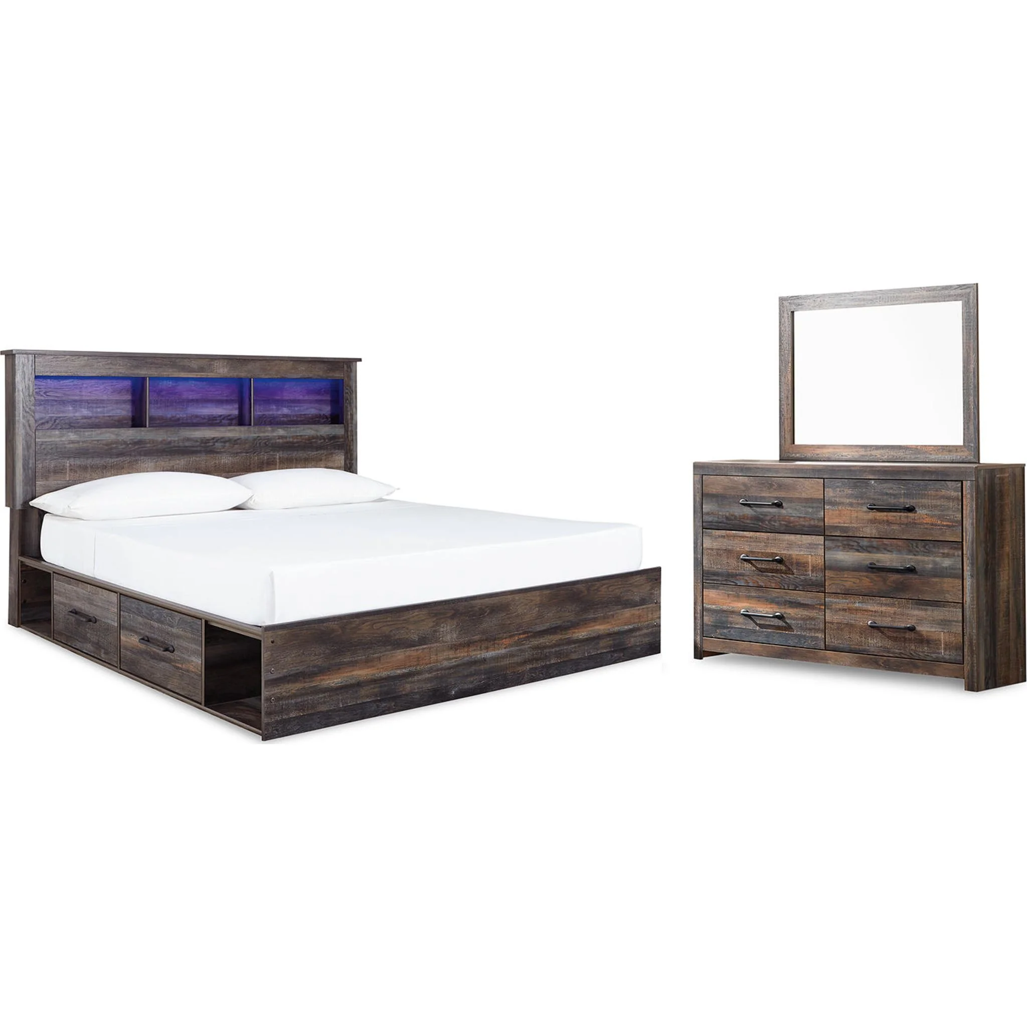Drystan 5 Piece Bookcase Bed with 4 Drawer Storage Bedroom - Image 18