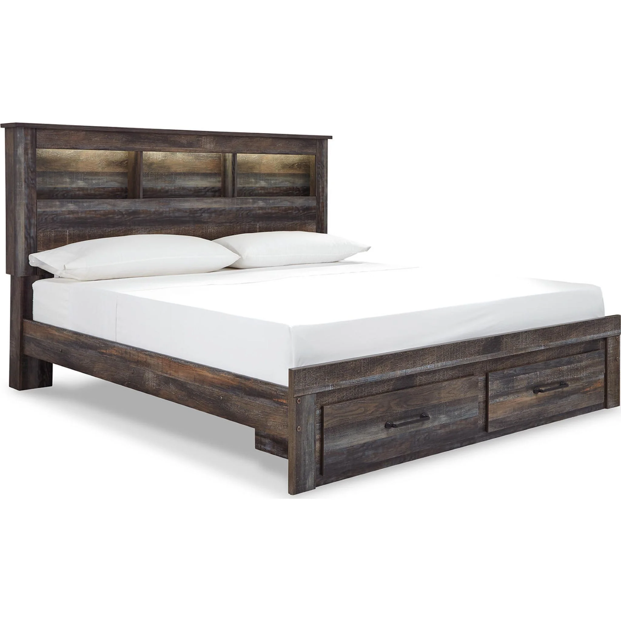 Drystan 5 Piece Bookcase Bed with Footboard Storage Bedroom - Image 18