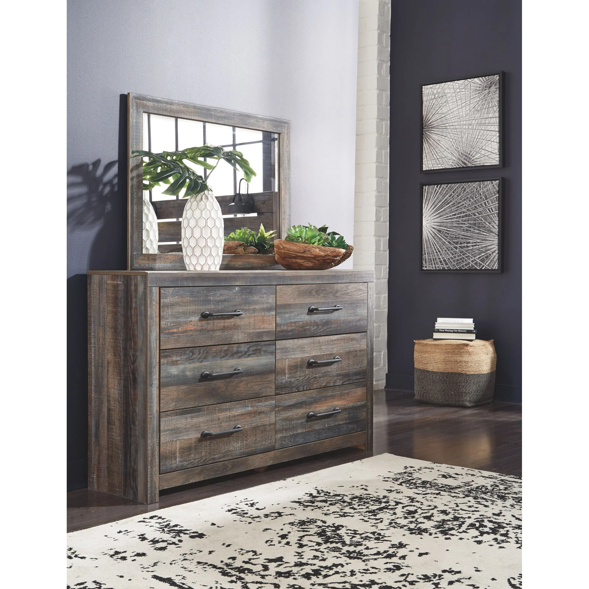 Drystan 5 Piece Full Bookcase Bed with Footboard Storage Bedroom - Image 3