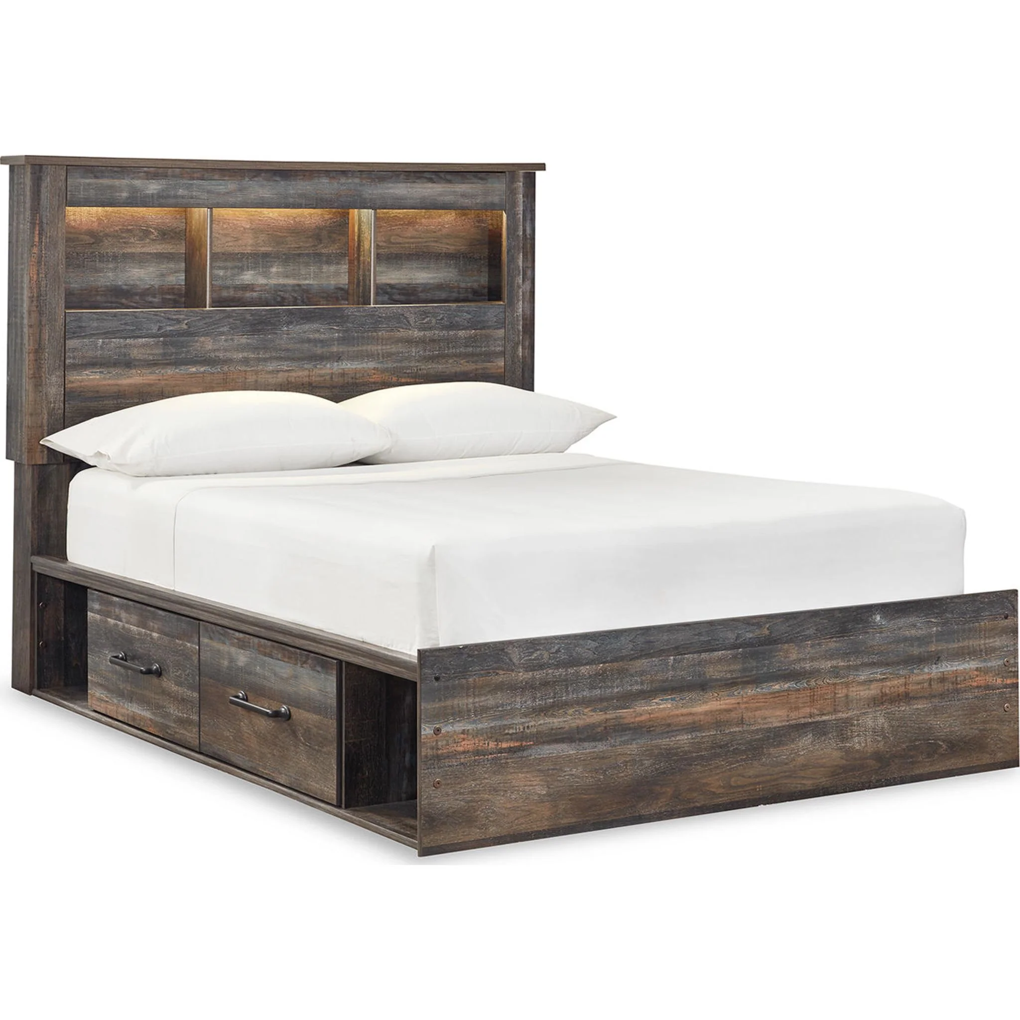 Drystan 5 Piece Full Bookcase Bed with 4 Drawer Storage Bedroom - Image 6