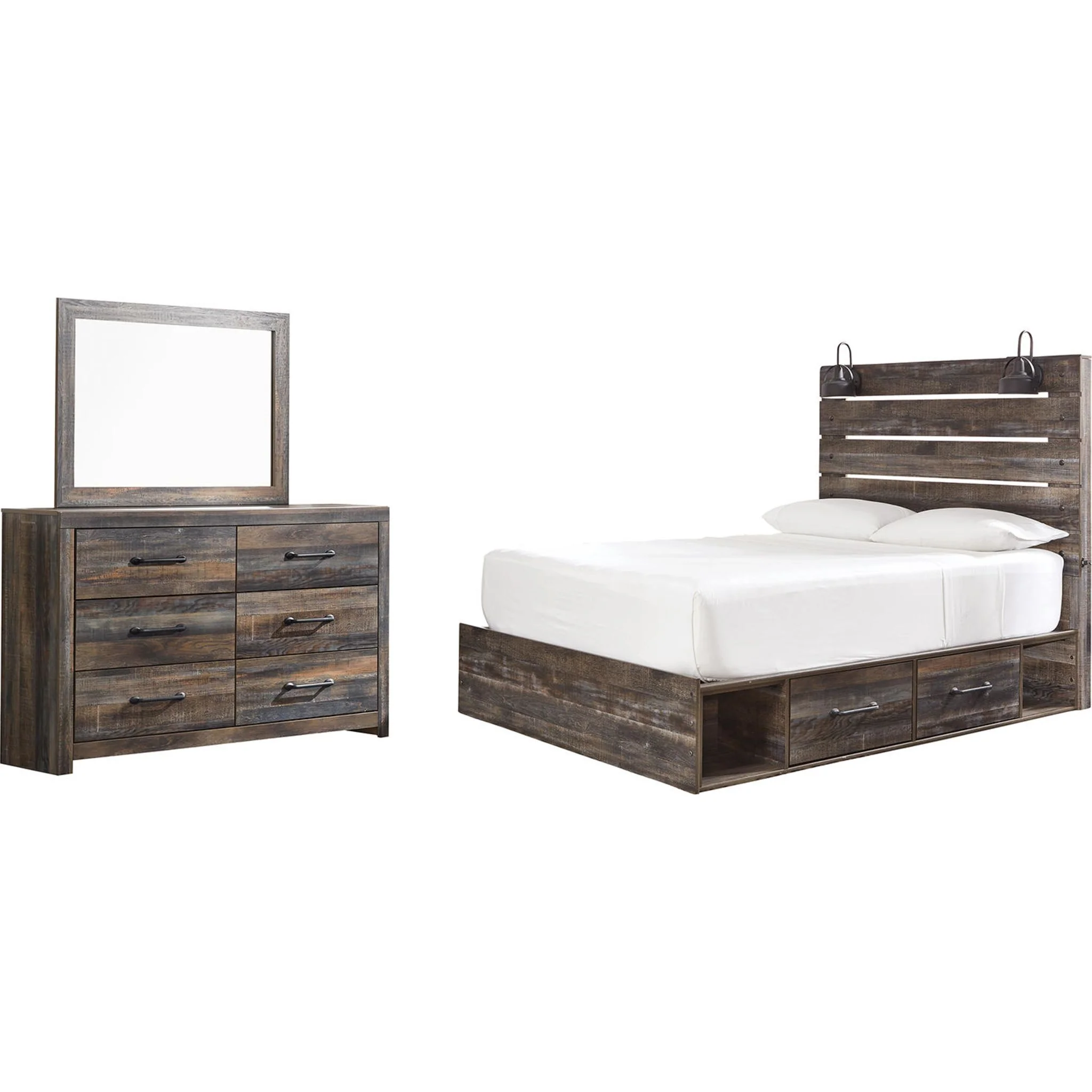 Drystan 5 Piece Panel Bed with 2 Drawer Storage Bedroom - Image 13