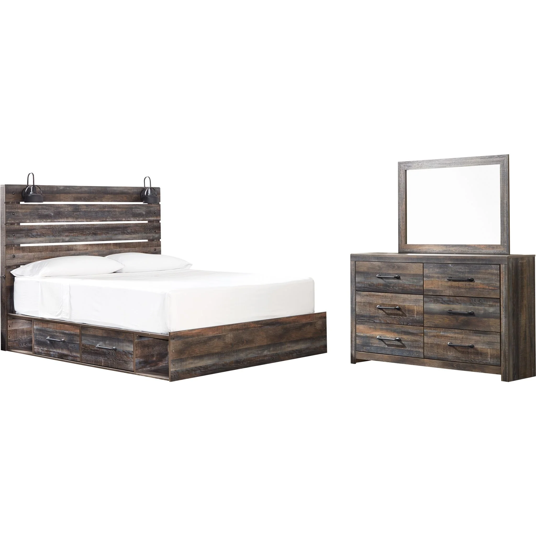 Drystan 5 Piece Panel Bed with 2 Drawer Storage Bedroom - Image 14