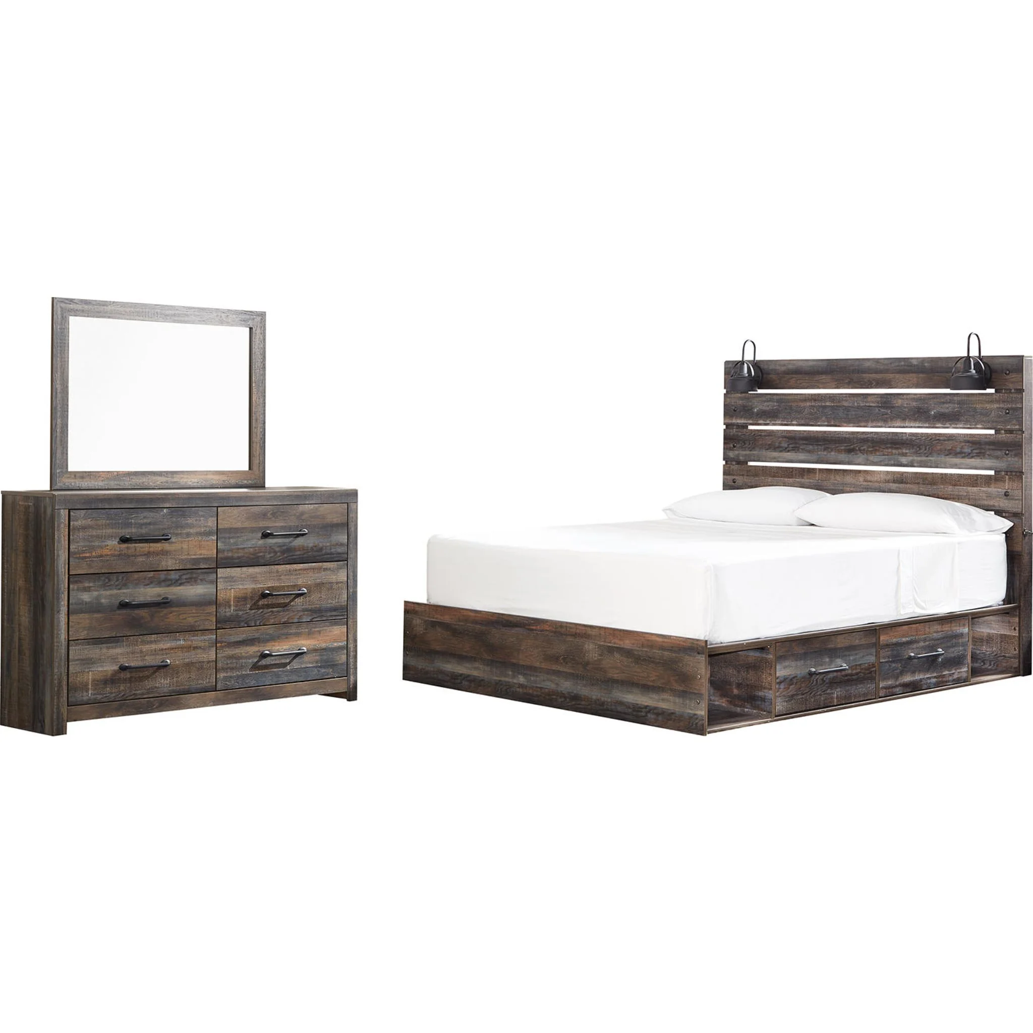 Drystan 5 Piece Panel Bed with 2 Drawer Storage Bedroom - Image 27