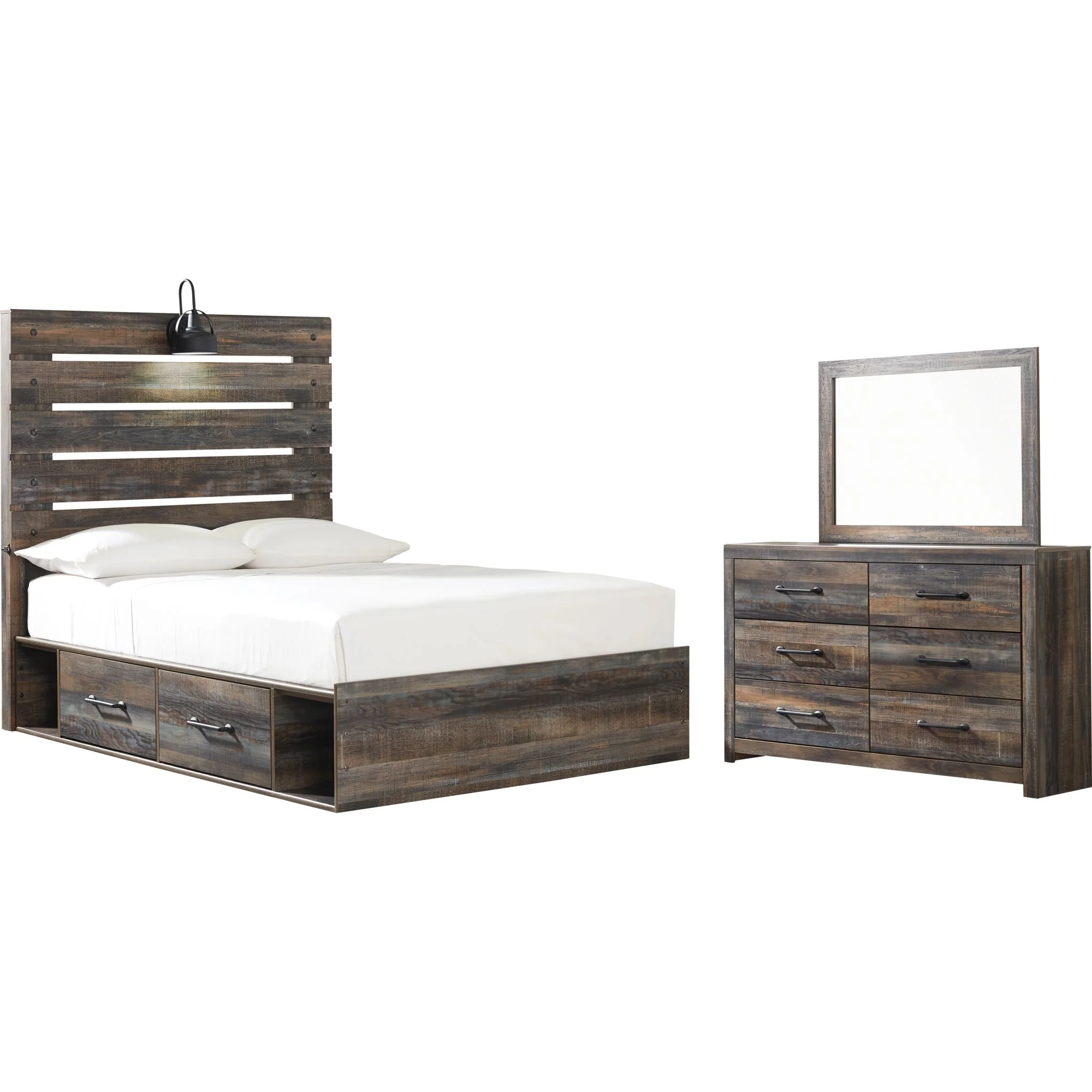 Drystan 5 Piece Panel Bed with 2 Drawer Storage Bedroom - Image 12