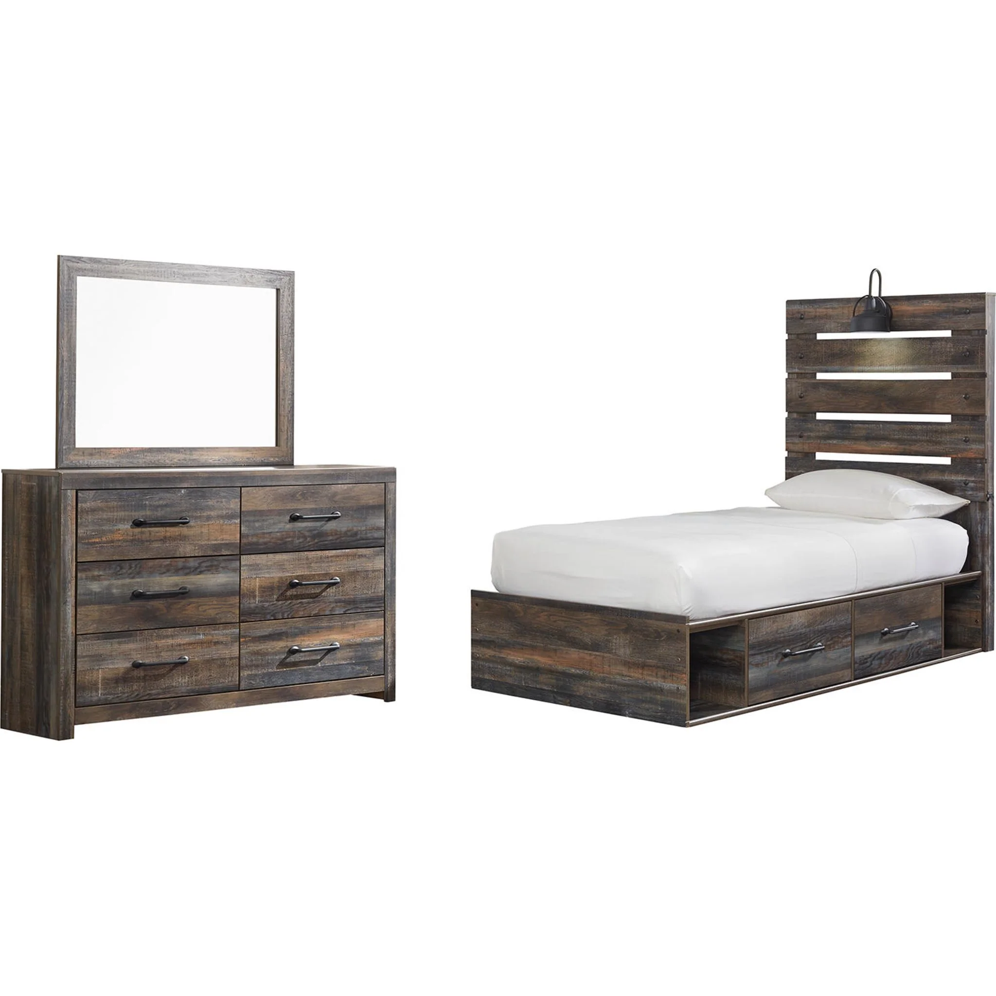 Drystan 5 Piece Panel Bed with 4 Drawer Storage Bedroom - Image 14