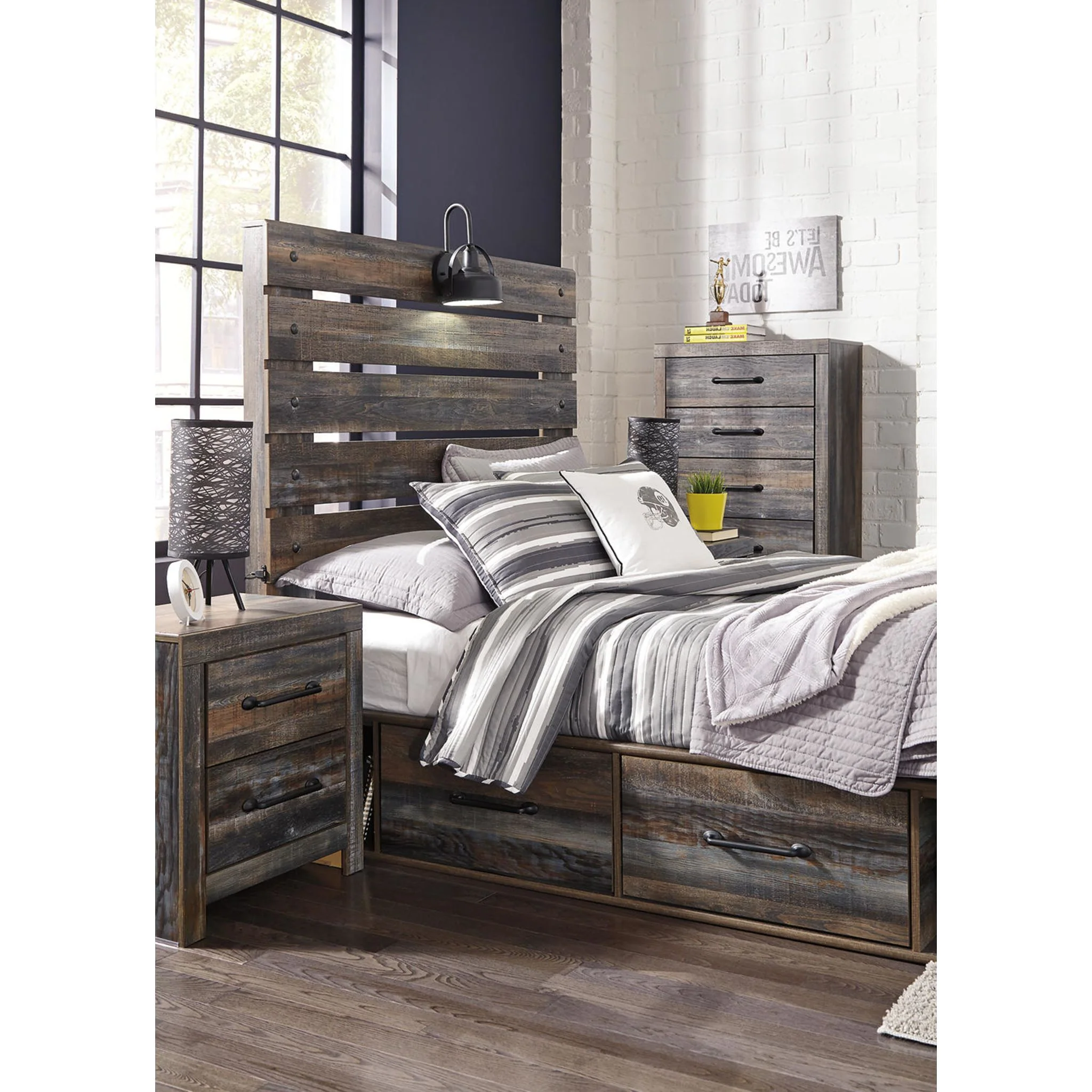 Drystan 5 Piece Panel Bed with 4 Drawer Storage Bedroom - Image 28