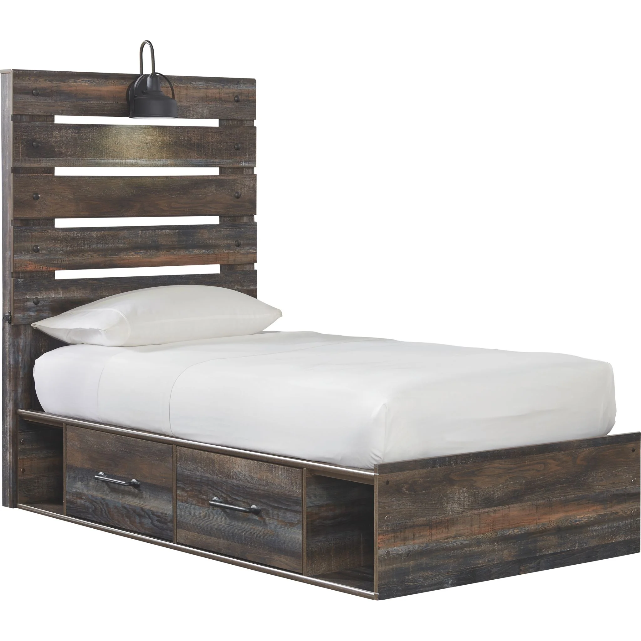 Drystan 5 Piece Panel Bed with 4 Drawer Storage Bedroom - Image 4