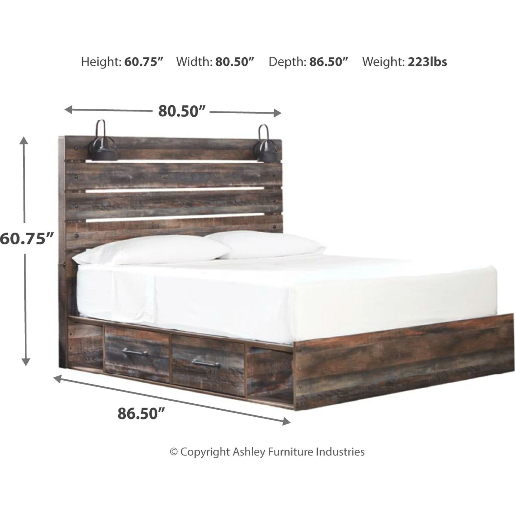 Drystan 5 Piece Panel Bed with 4 Drawer Storage Bedroom - Image 20