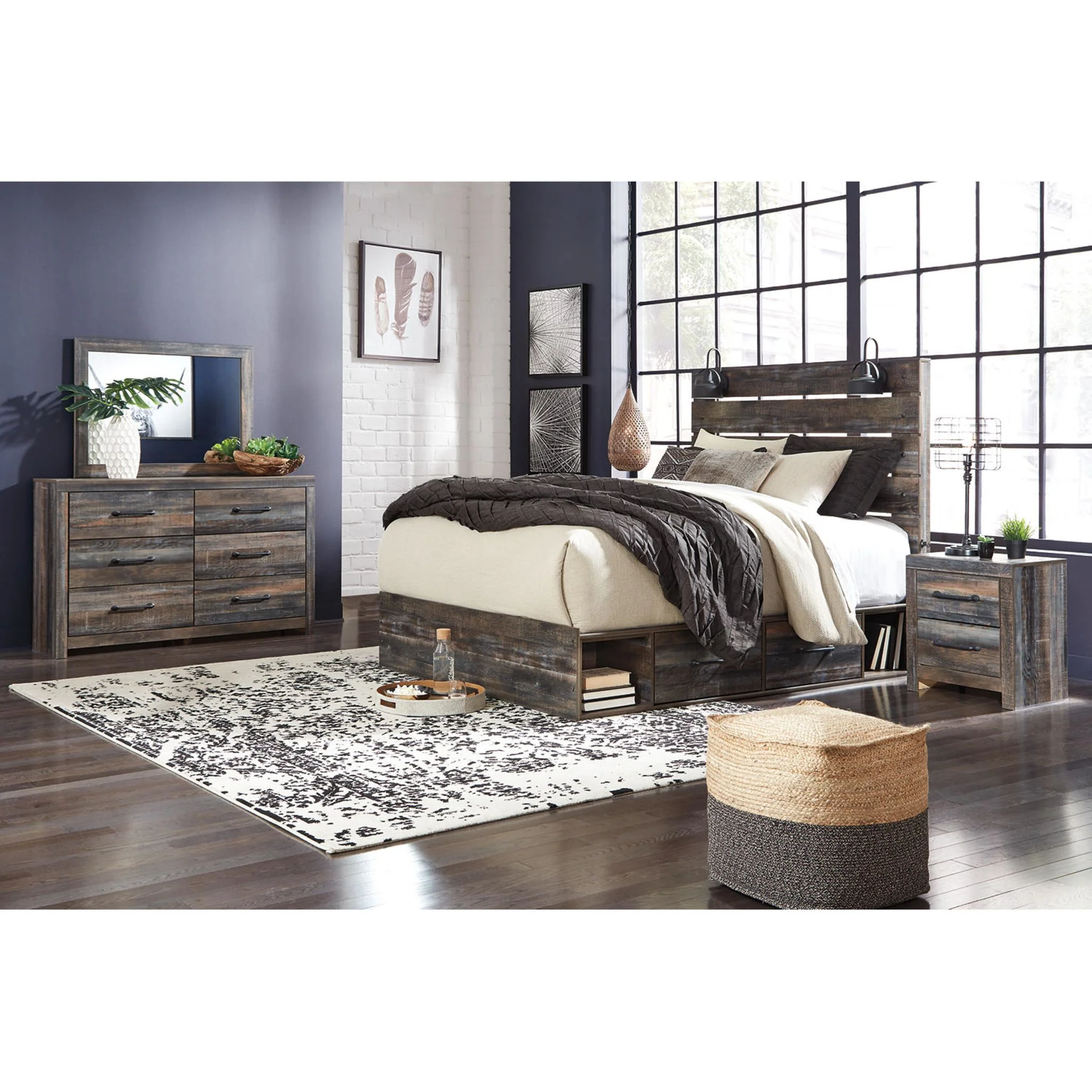 Drystan 5 Piece Panel Bed with 4 Drawer Storage Bedroom - Image 23
