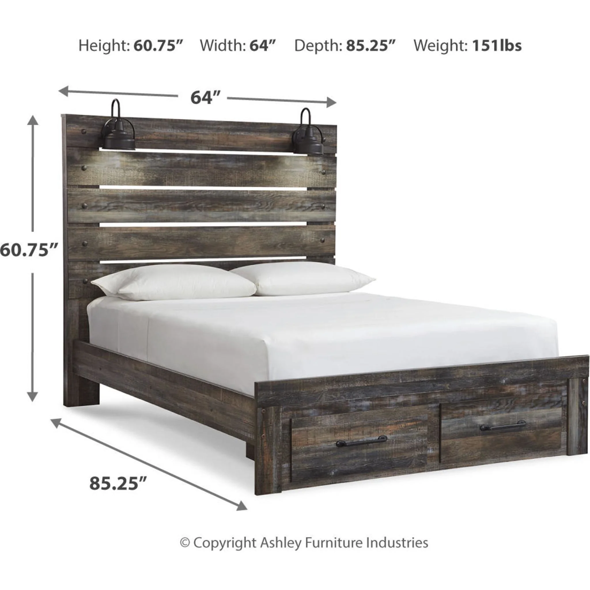 Drystan 5 Piece Panel Bed with Footboard Storage Bedroom - Image 11