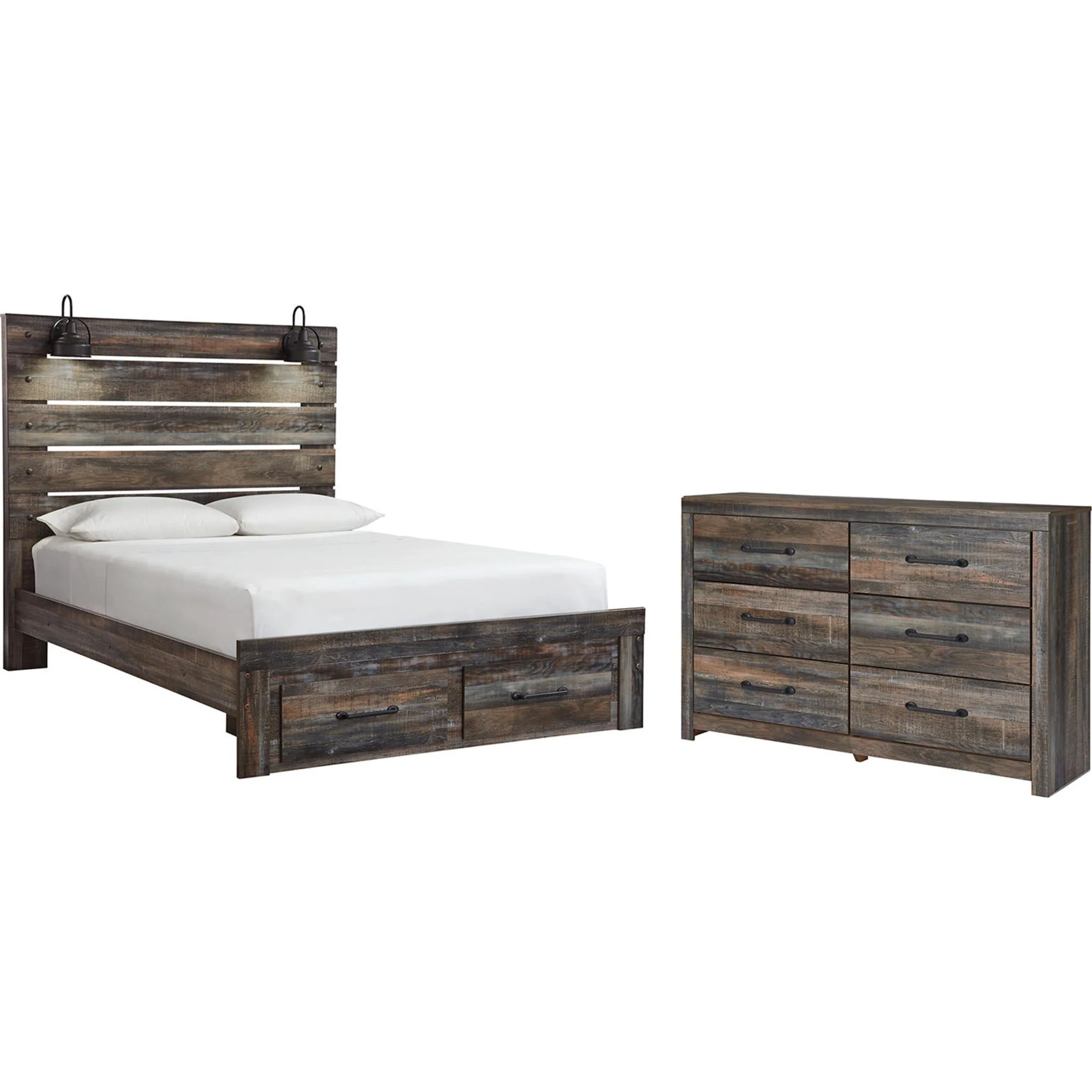 Drystan 5 Piece Panel Bed with Footboard Storage Bedroom - Image 9