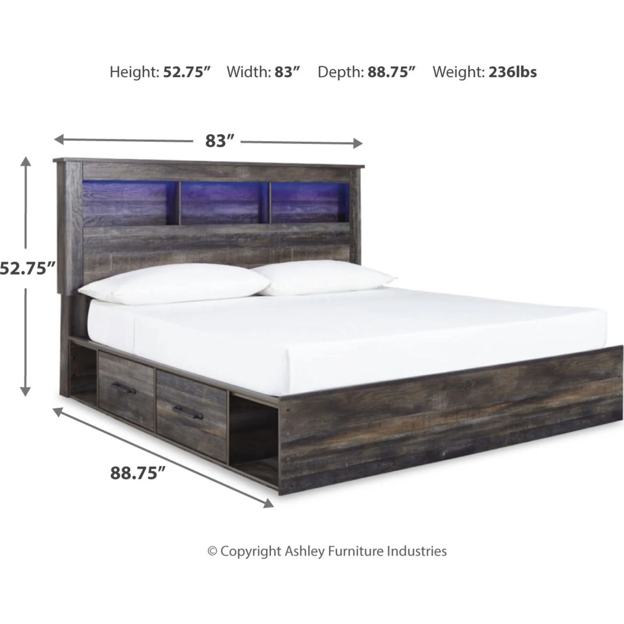 Drystan Bookcase Bed with 2 Drawer Storage - Image 18