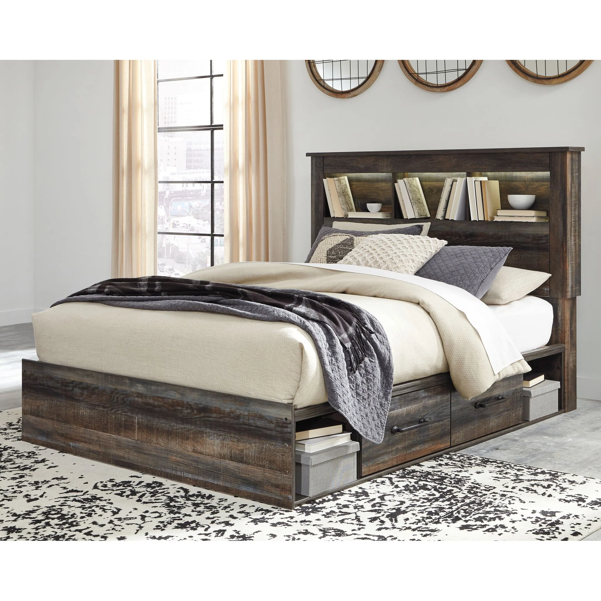 Drystan Bookcase Bed with 2 Drawer Storage - Image 2