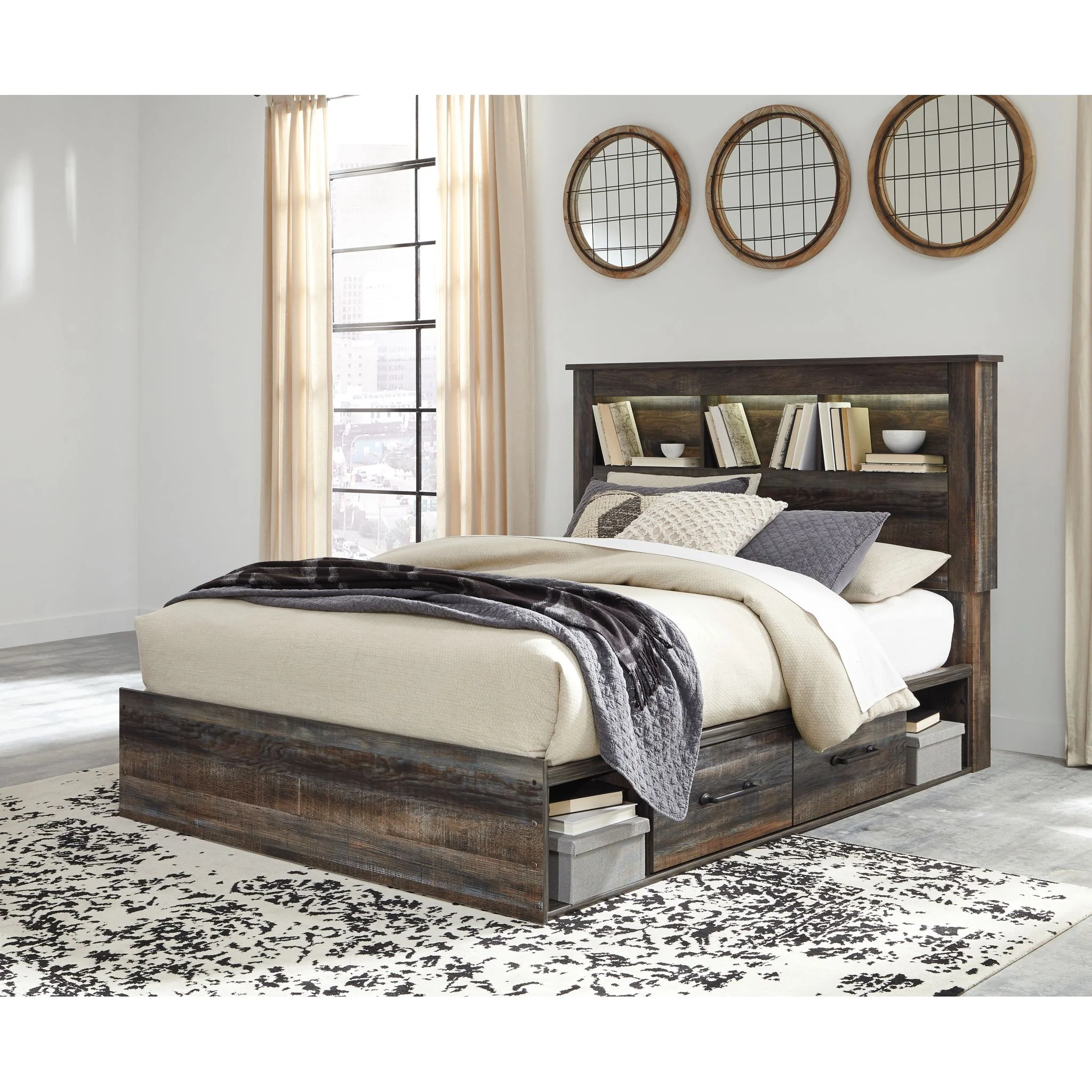 Drystan Bookcase Bed with 4 Drawer Storage - Image 3