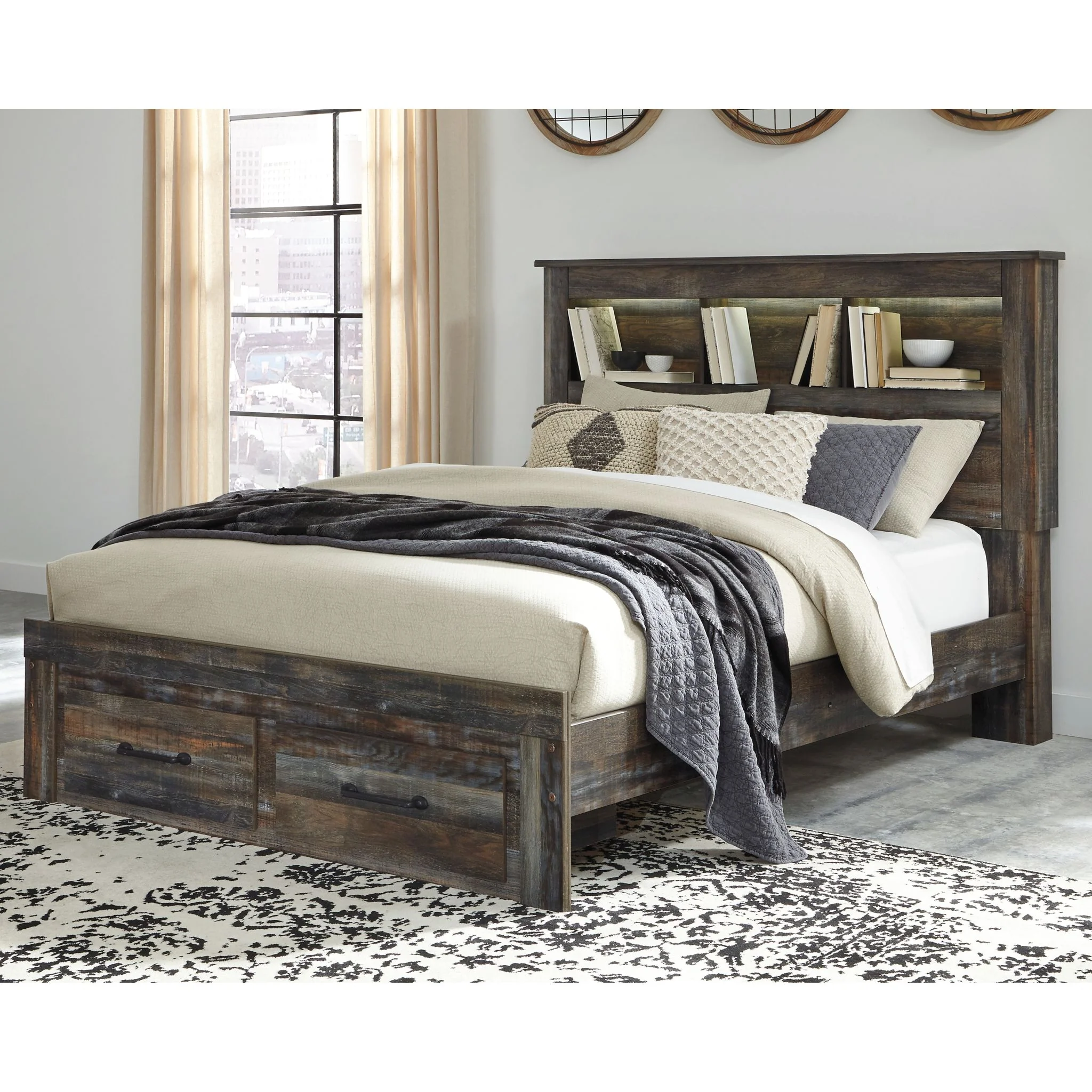 Drystan Bookcase Bed with Footboard Storage - Image 2